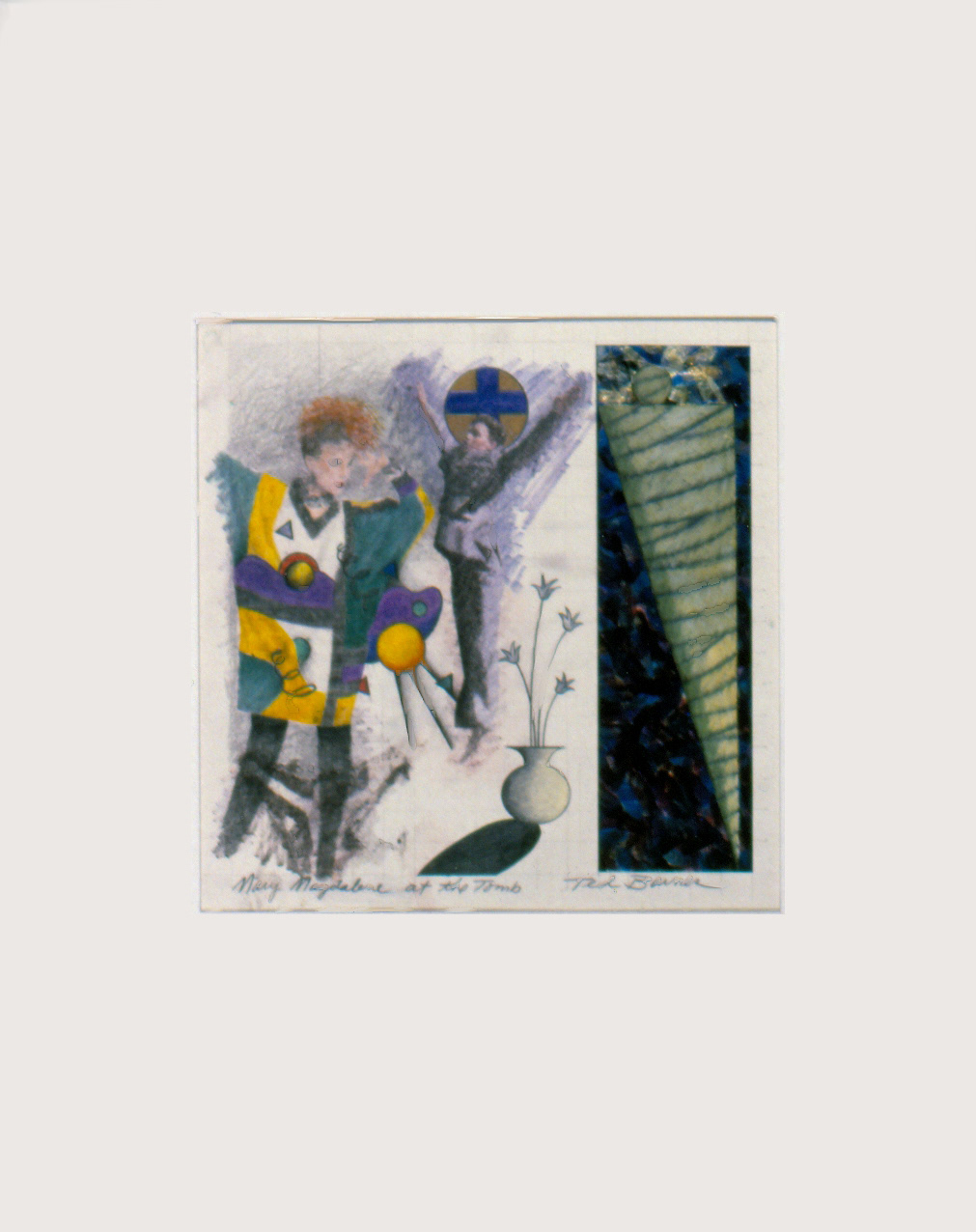 Mary Magdalene at the Tomb, 15” x 11,” Mixed Media Collage, 1985 SOLD