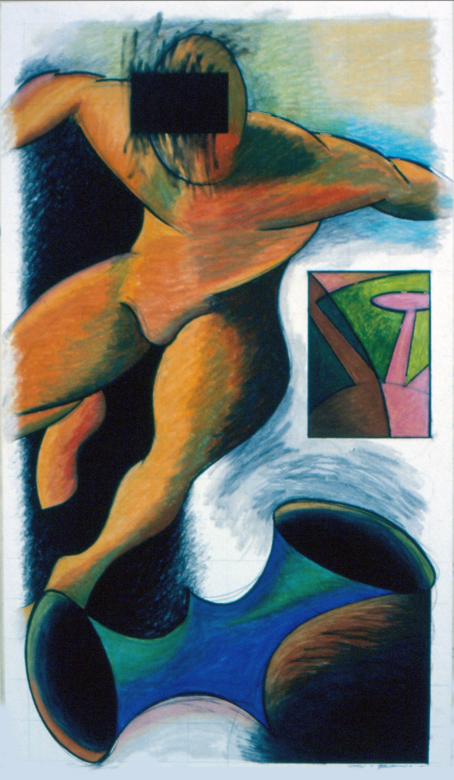 Blind Bartimaeus, 38” x 22,” Pastel on Paper, 1989 SOLD 