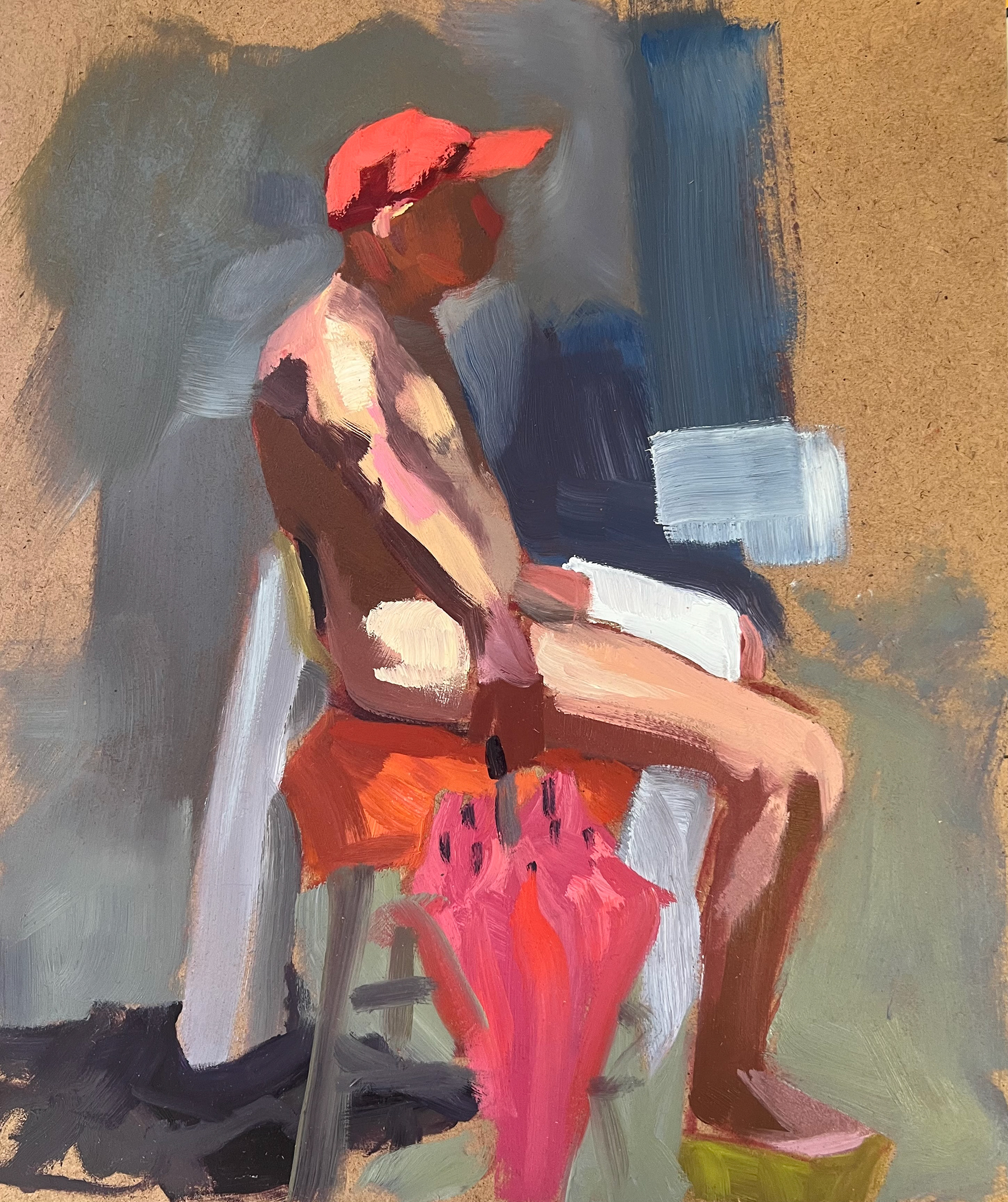 20 minute gesture, 2025, oil on masonite