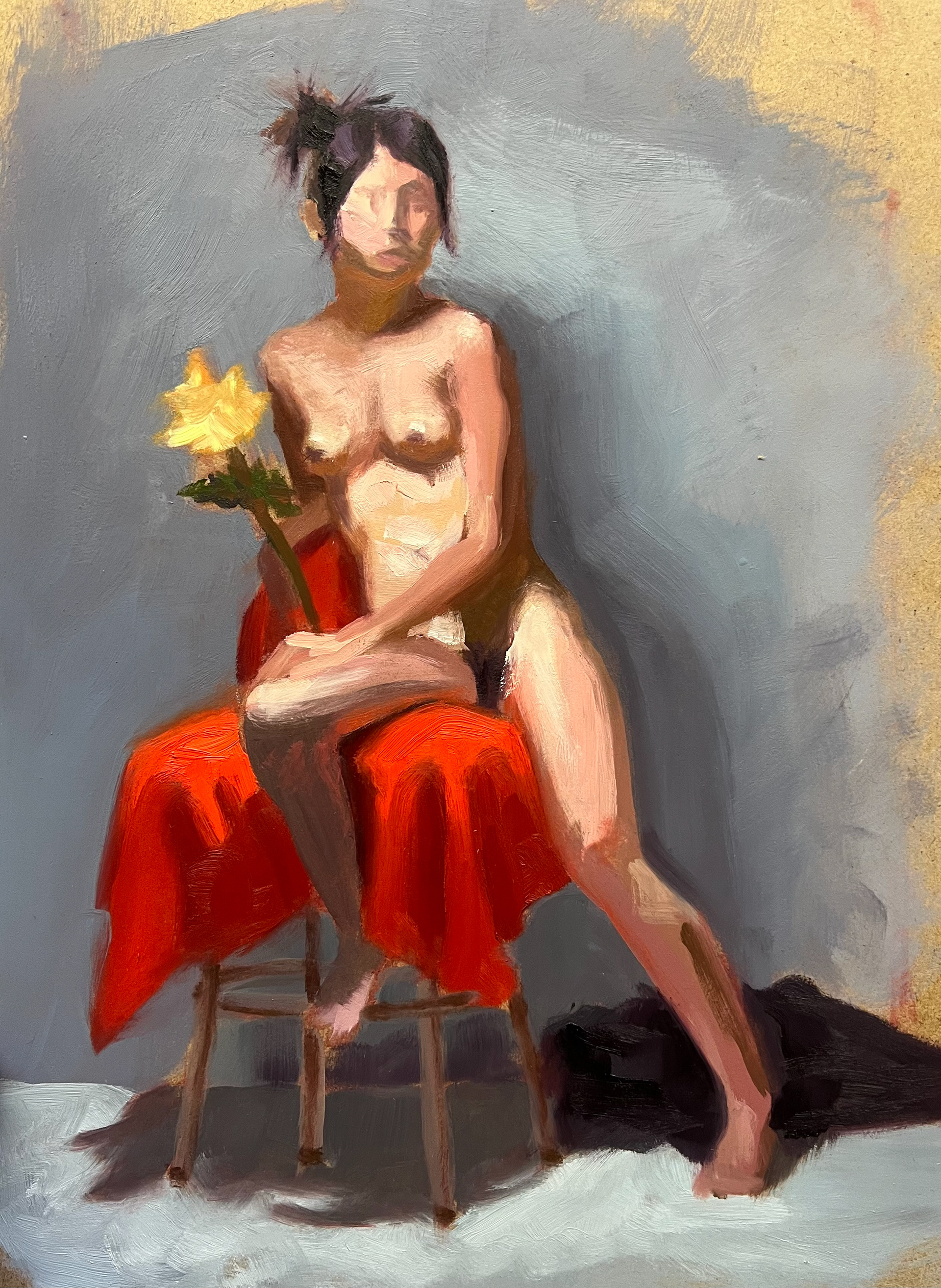 Chanmealia, 3 hr study, 2025, oil on masonite, 11" x 14"