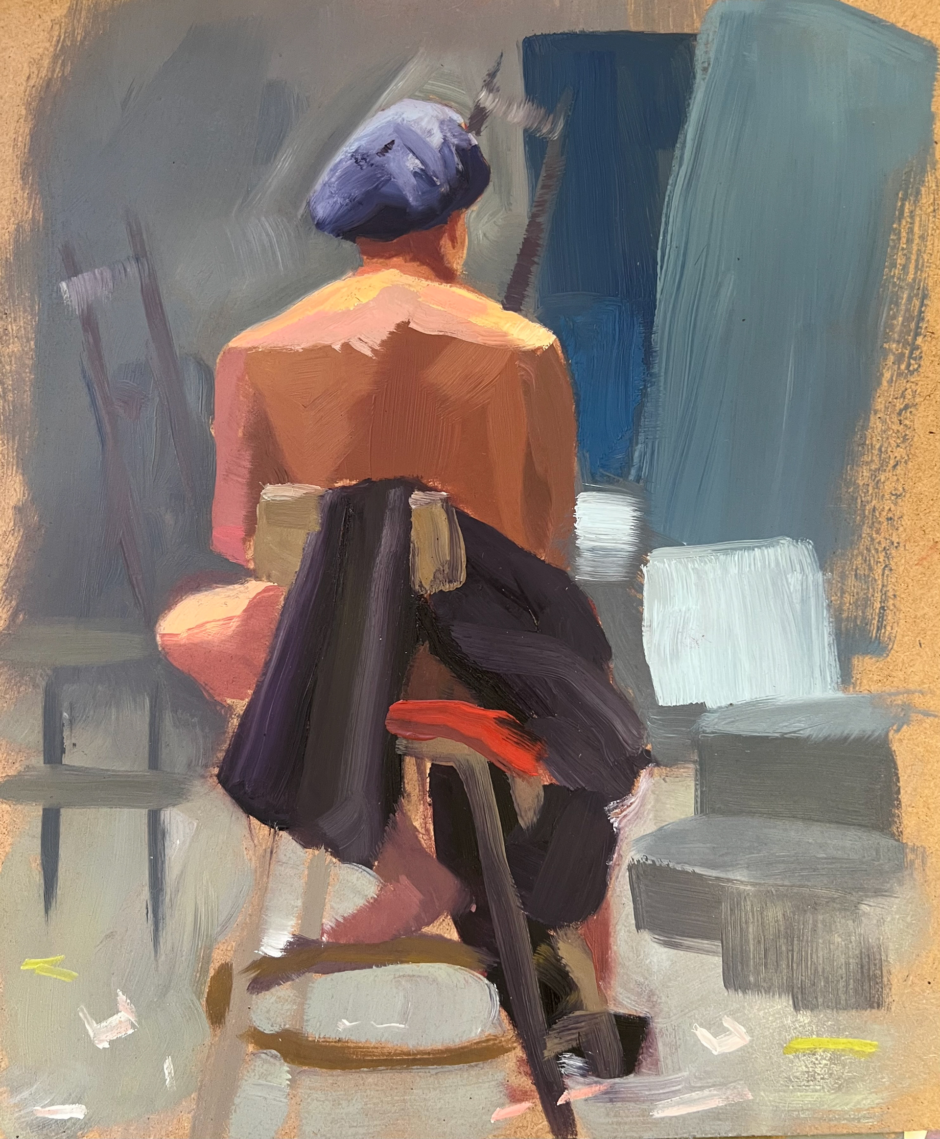 20 minute gesture, 2025, oil on masonite