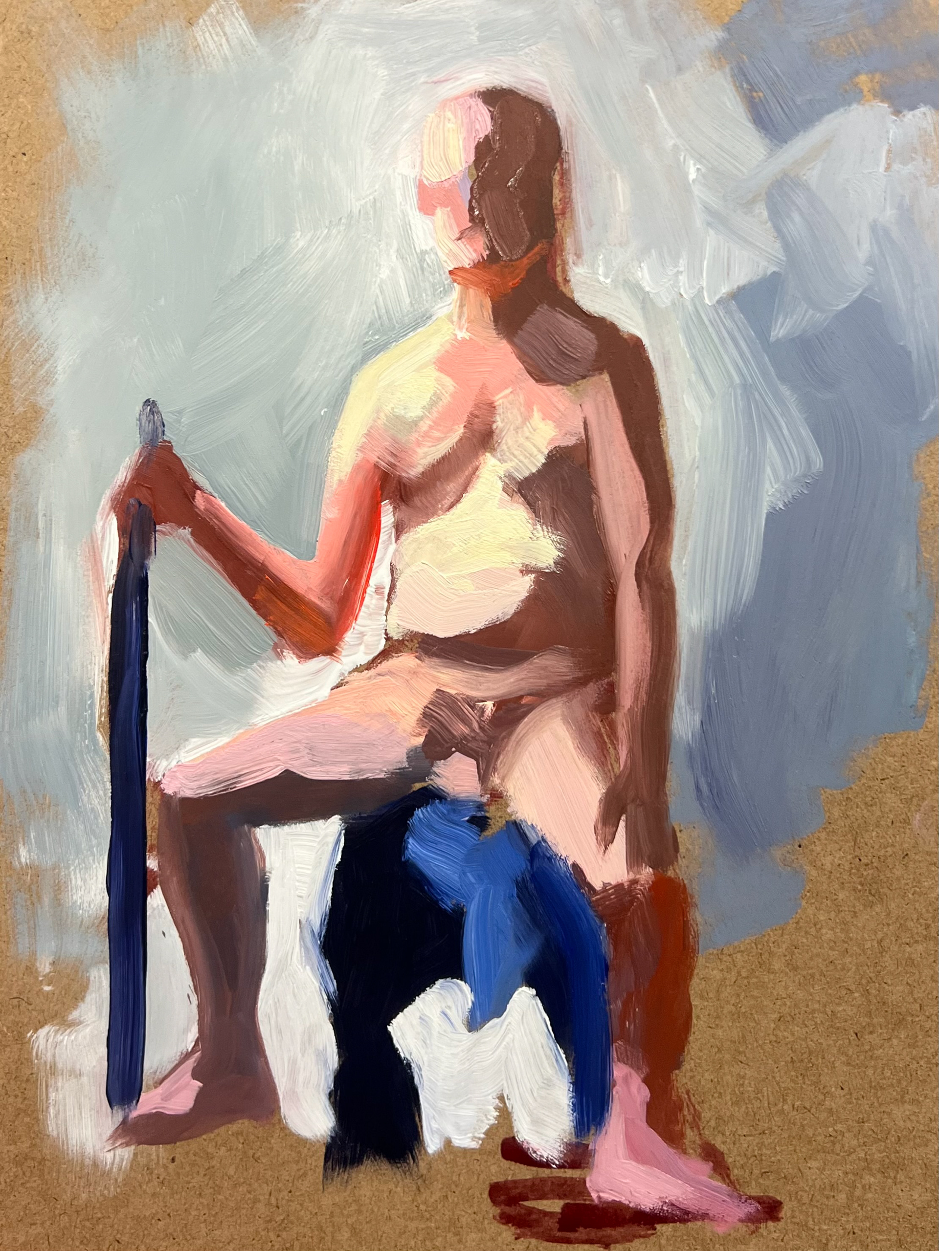 Jim, 1 hr gesture, 2025, oil on masonite, 8" x 10"