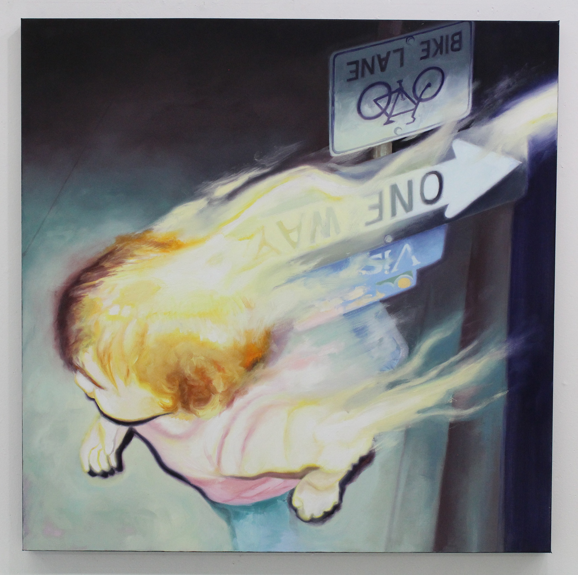 "One Way" 2025, oil on canvas, 36" x 36"