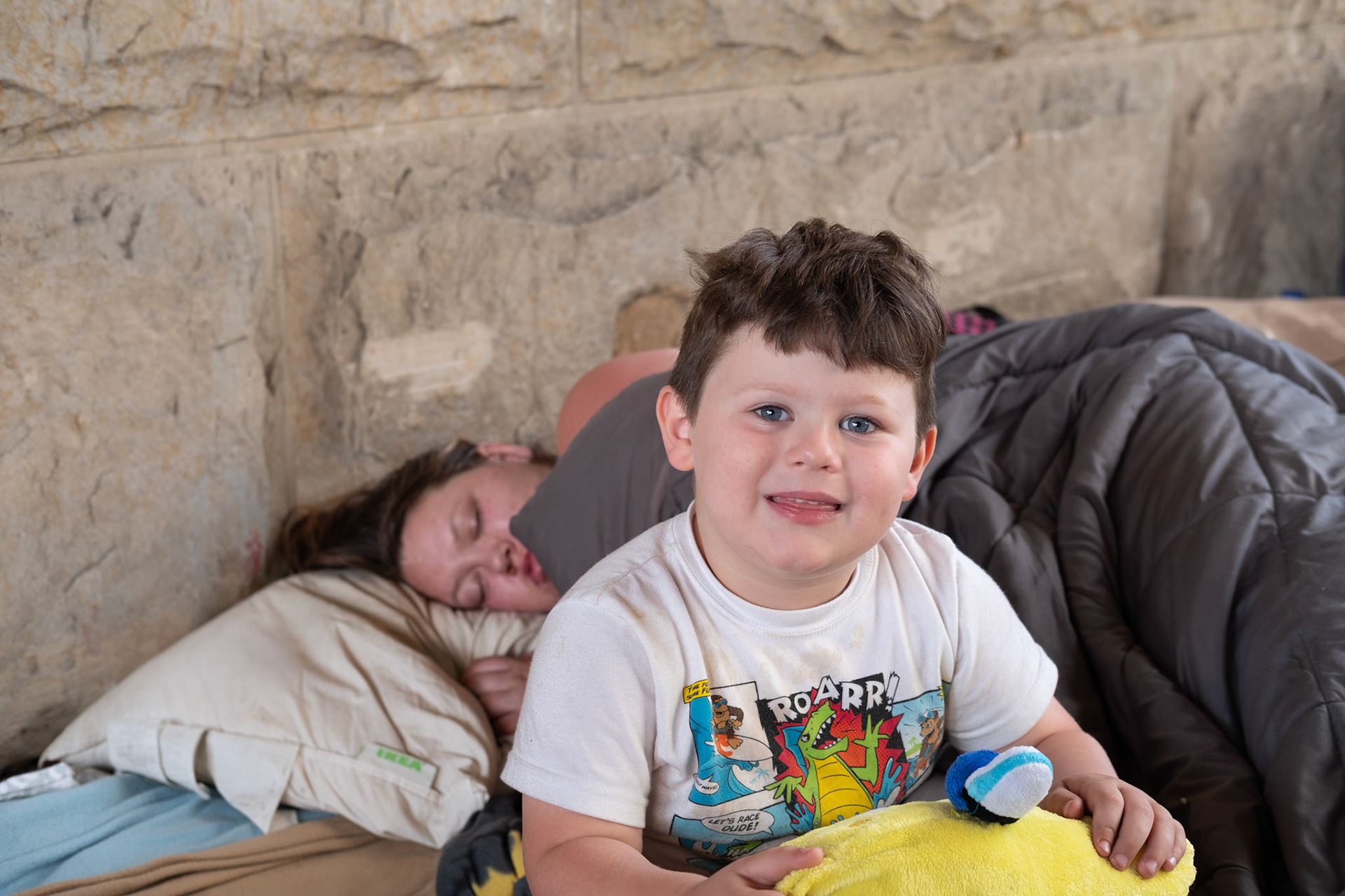 A homeless mother & child