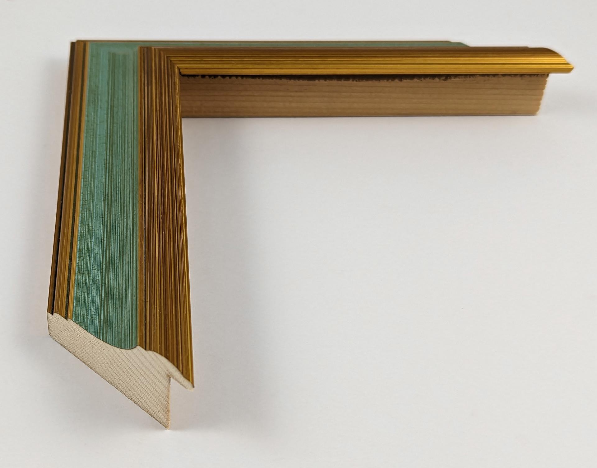 35 - 42x30 - χρυσή με τυρκουάζ, ξύλο πεύκο