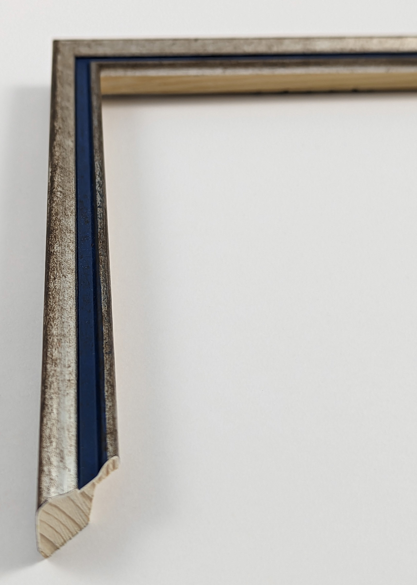 A4071 - 16x16 - φύλλο ασημιού με μπλε, ξύλο πεύκο