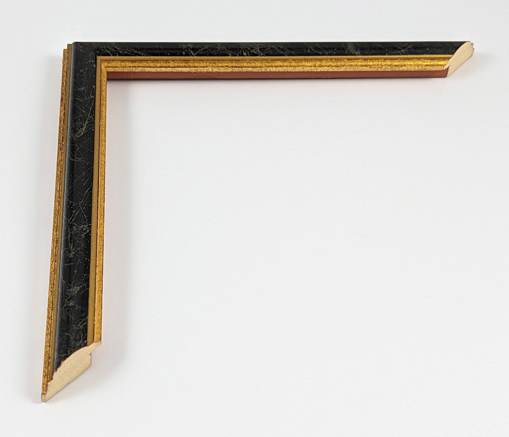 204 - 20x16 - φύλλο χρυσού μαύρο σαν μάρμαρο, ξύλο πεύκο