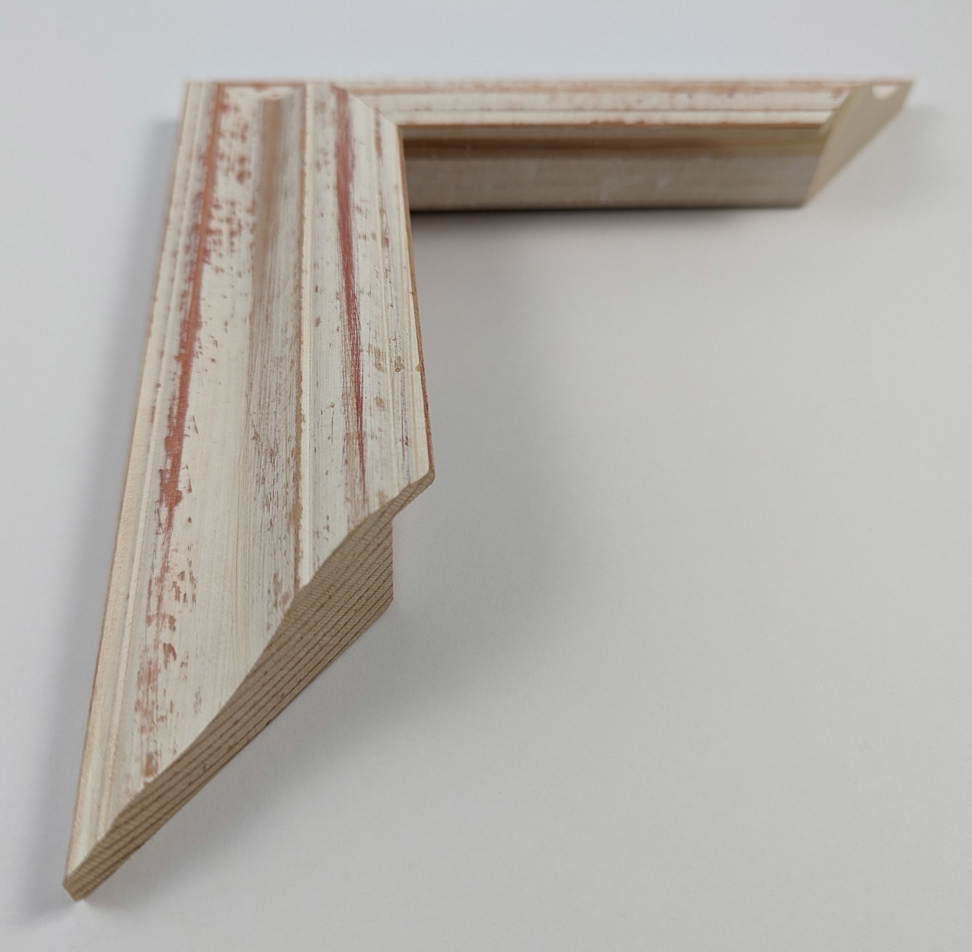 A3421 - 53x31 - ντεκαπέ λευκό με κόκκινο, ξύλο πεύκο