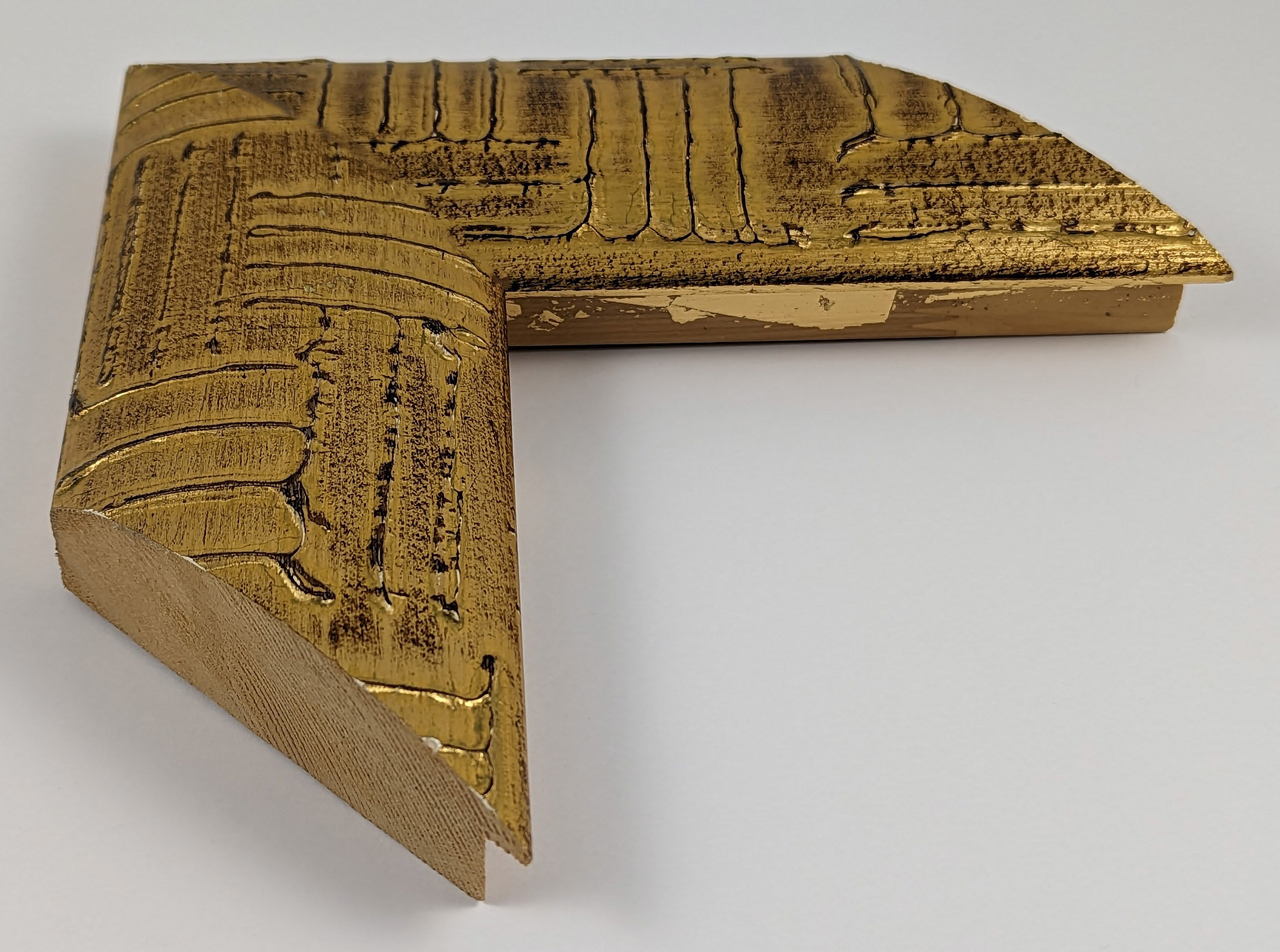 513 - 85x35 - κορνίζα φύλλο χρυσού, ξύλο πεύκο