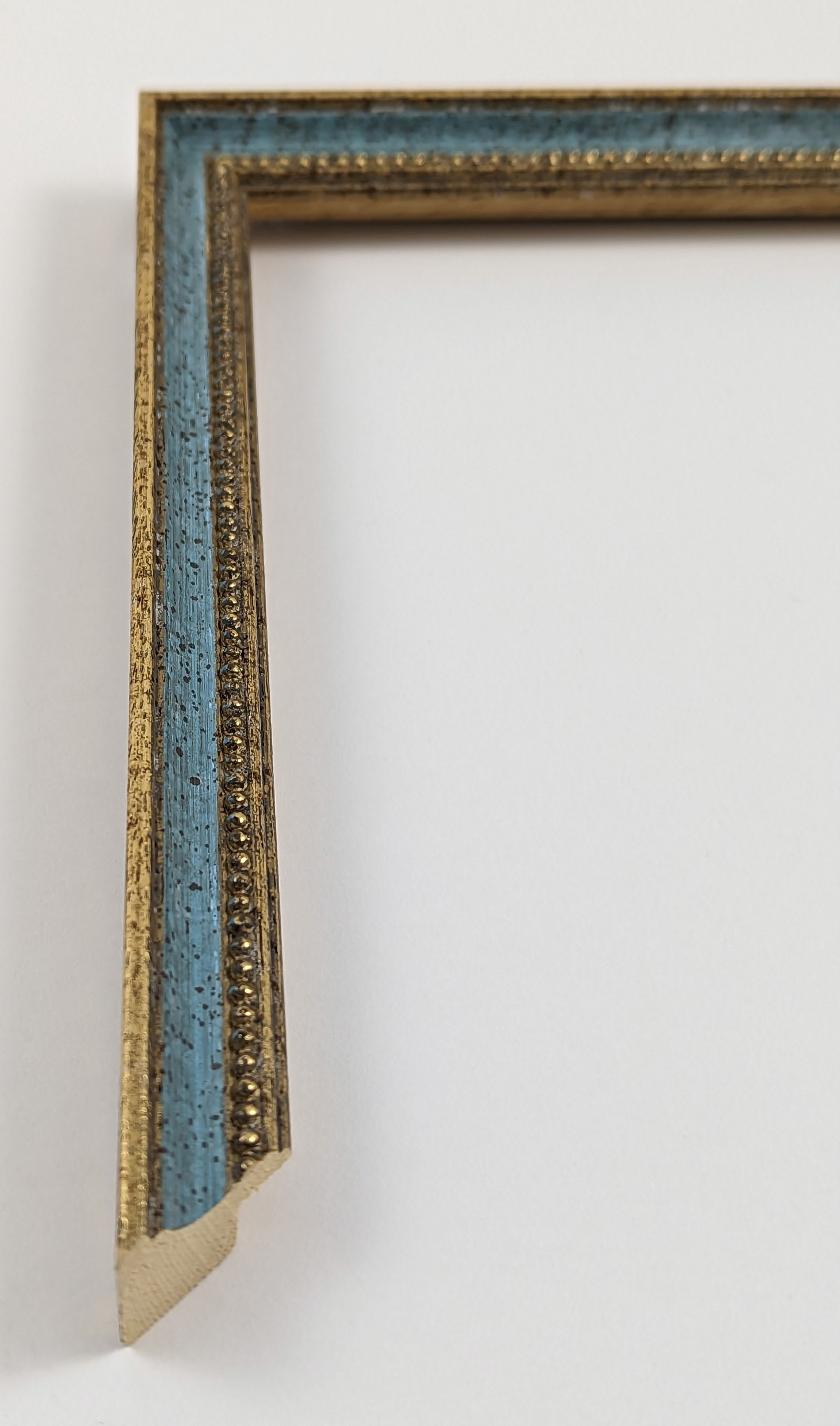 A570 - 17x17 - χρυσό με τυρκουάζ, ξύλο αγιούζ