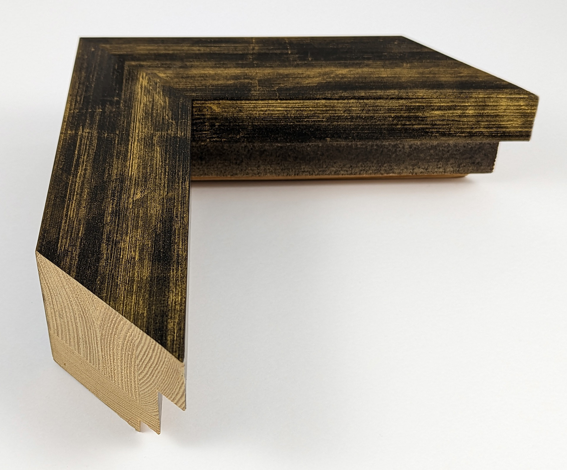 303 - 55x60 - κουτί χρυσό με μαύρο, ξύλο πεύκο