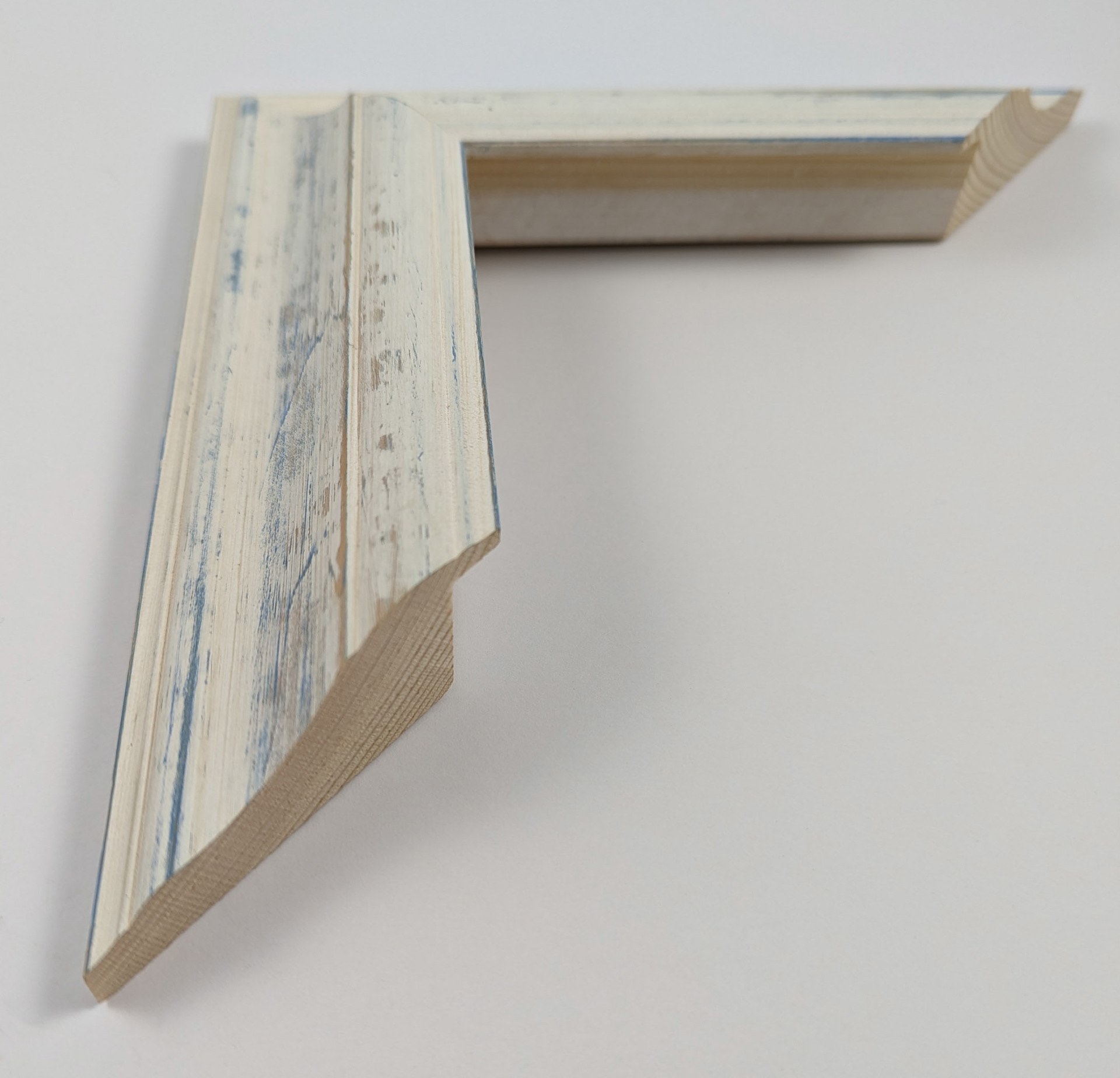 A3422 - 53x31 - ντεκαπέ λευκό με μπλε, ξύλο πεύκο