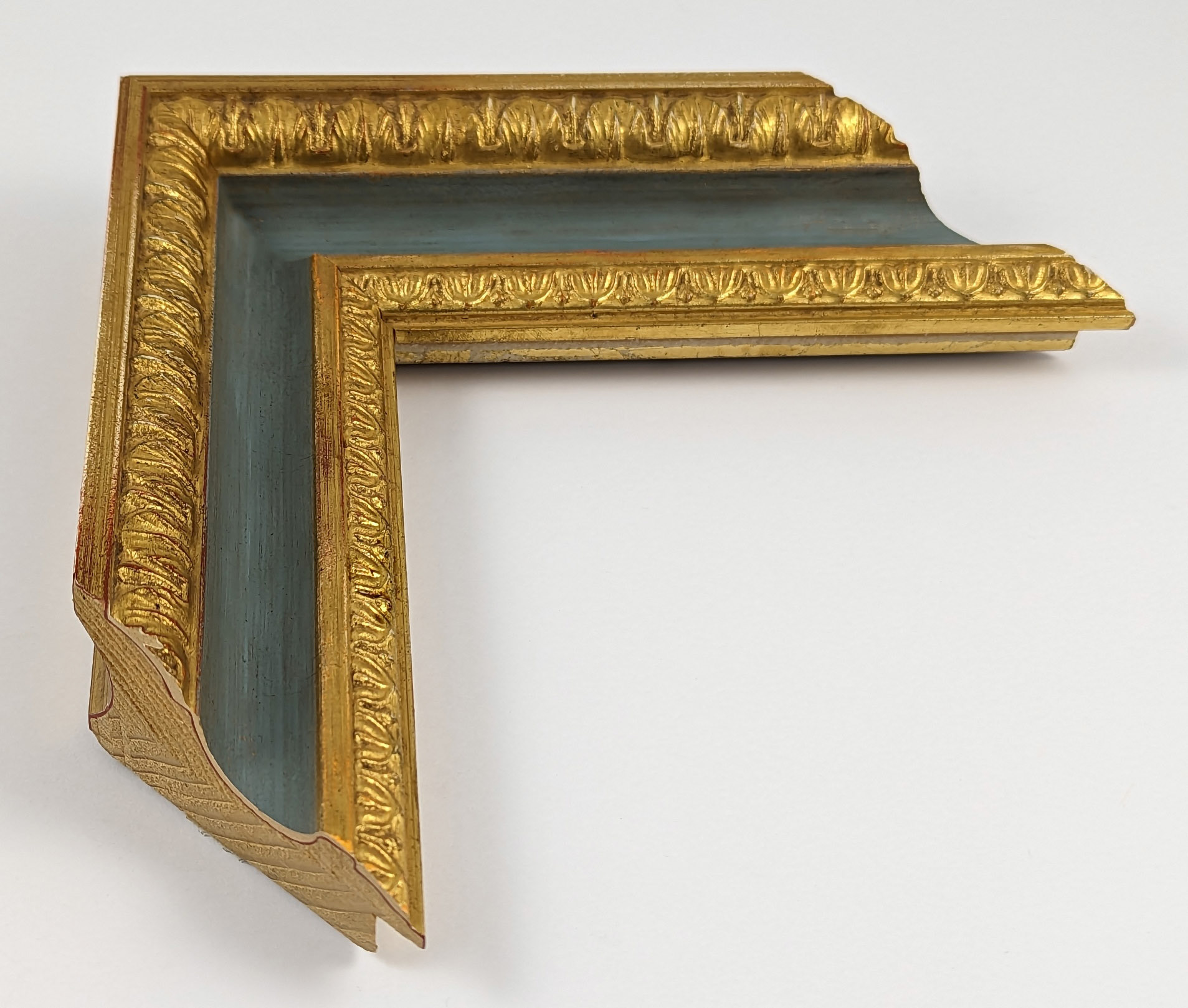 2003 - 55x40 - φύλλο χρυσού με τυρκουάζ λούκι, ξύλο πεύκο