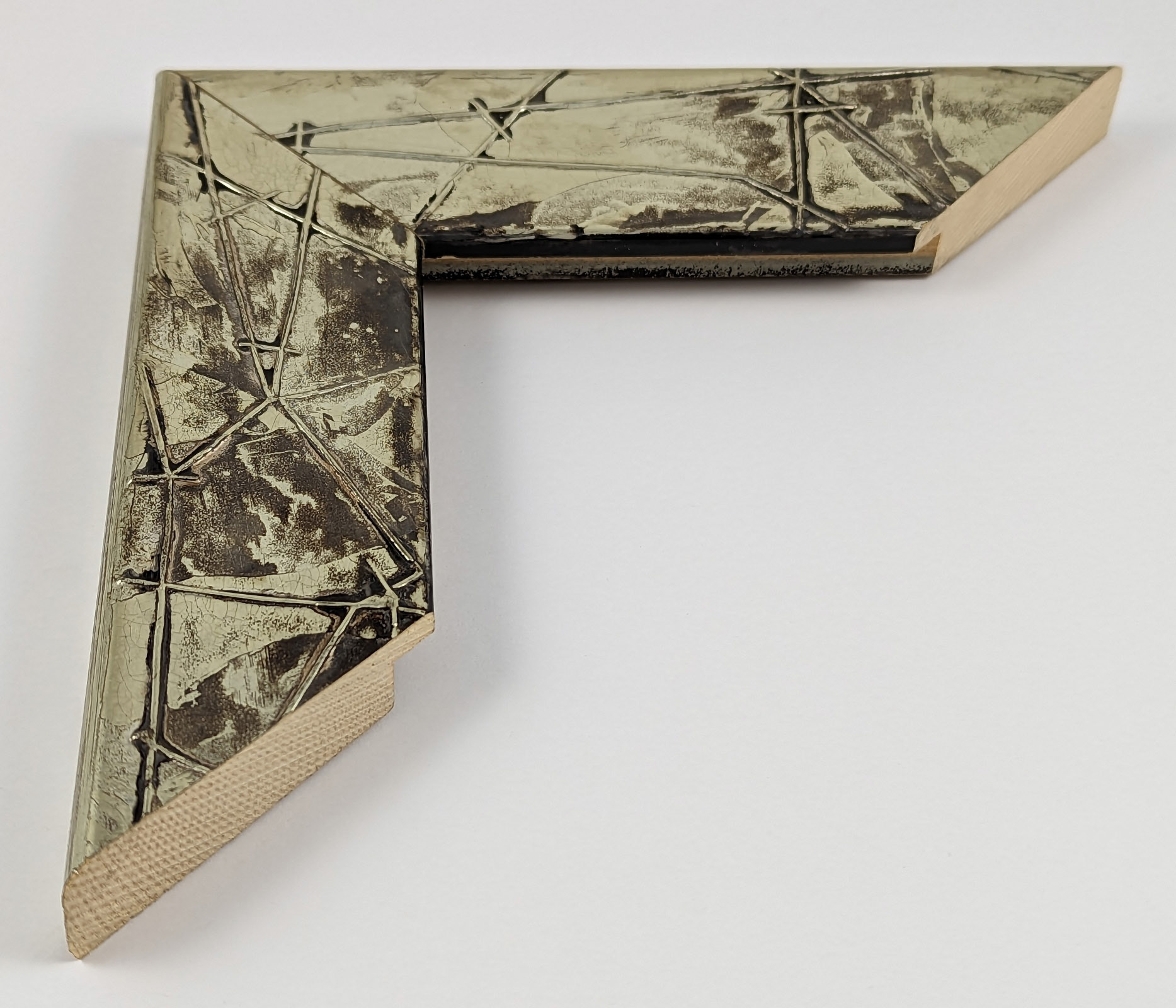 2430 - 53x20 - ασημί γυαλιστερό ανάγλυφη σαν μεταλική, ξύλο πεύκο