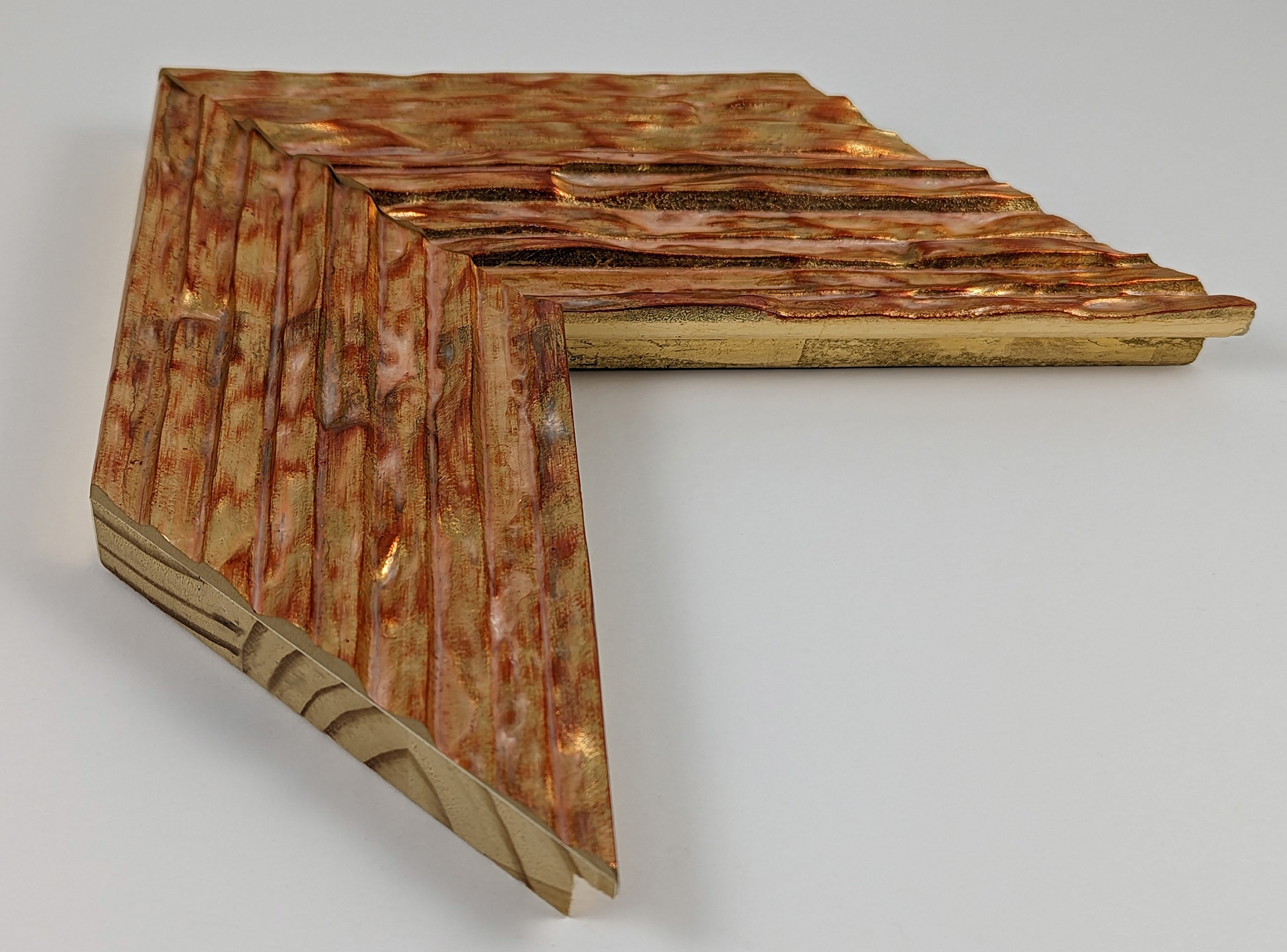 2651 - 100x25 - φύλλο χρυσού με χρώμα χαλκού, ξύλο πεύκο