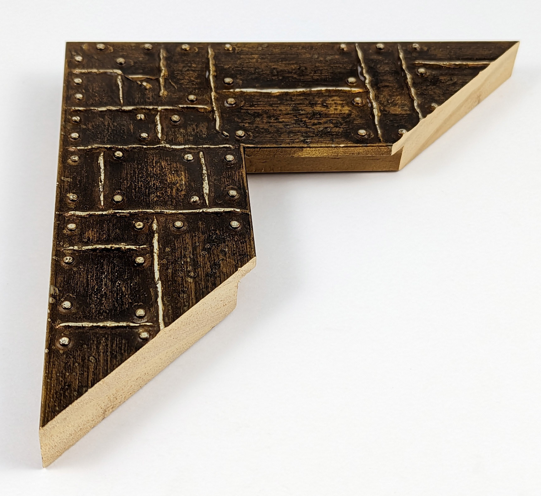 2172 - 70x20 - χρυσό σκουριάς με καρφιά, ξύλο πεύκο