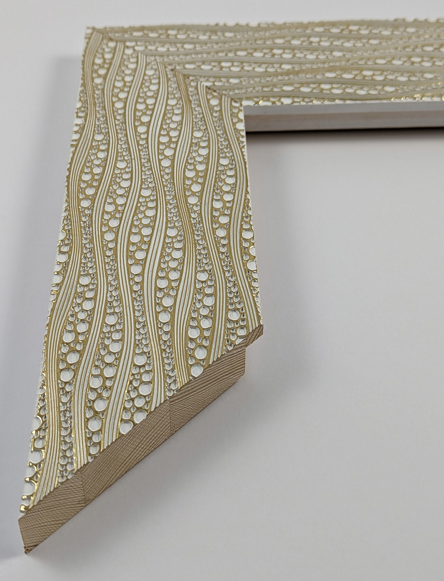 A4064 - 80x22 - λευκό χρυσό, ξύλο πεύκο