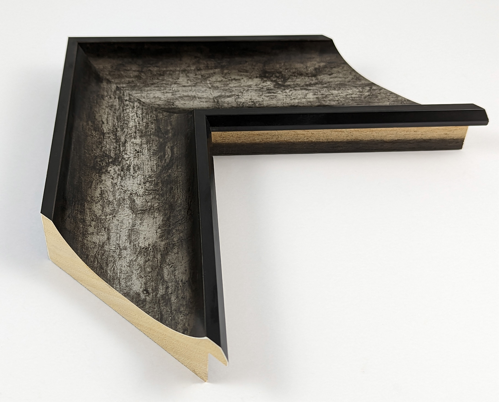 2543 - 82x32 - ασημί μαύρη, ξύλο αγιούζ