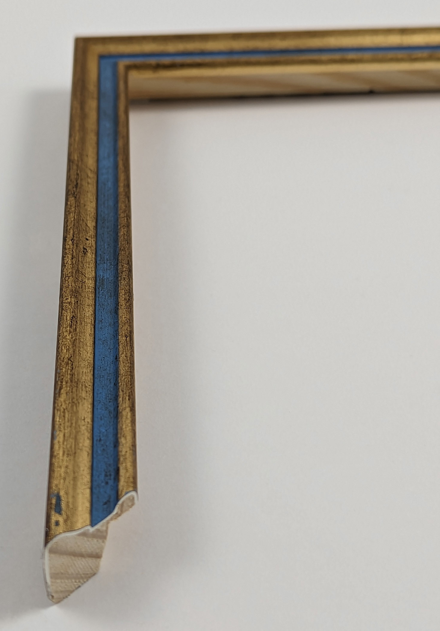 A4079 - 16x16 - φύλλο χρυσού με μπλε, ξύλο πεύκο