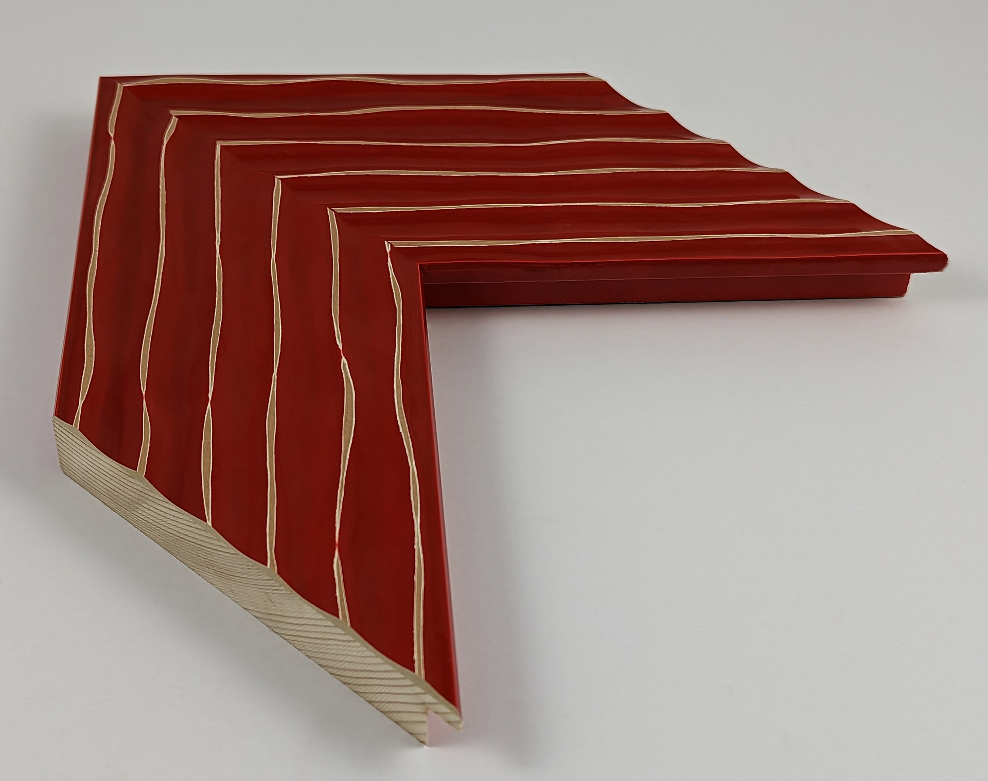 2356 - 97x23 - κόκκινη λάκα γυαλιστερή, ξύλο πεύκο