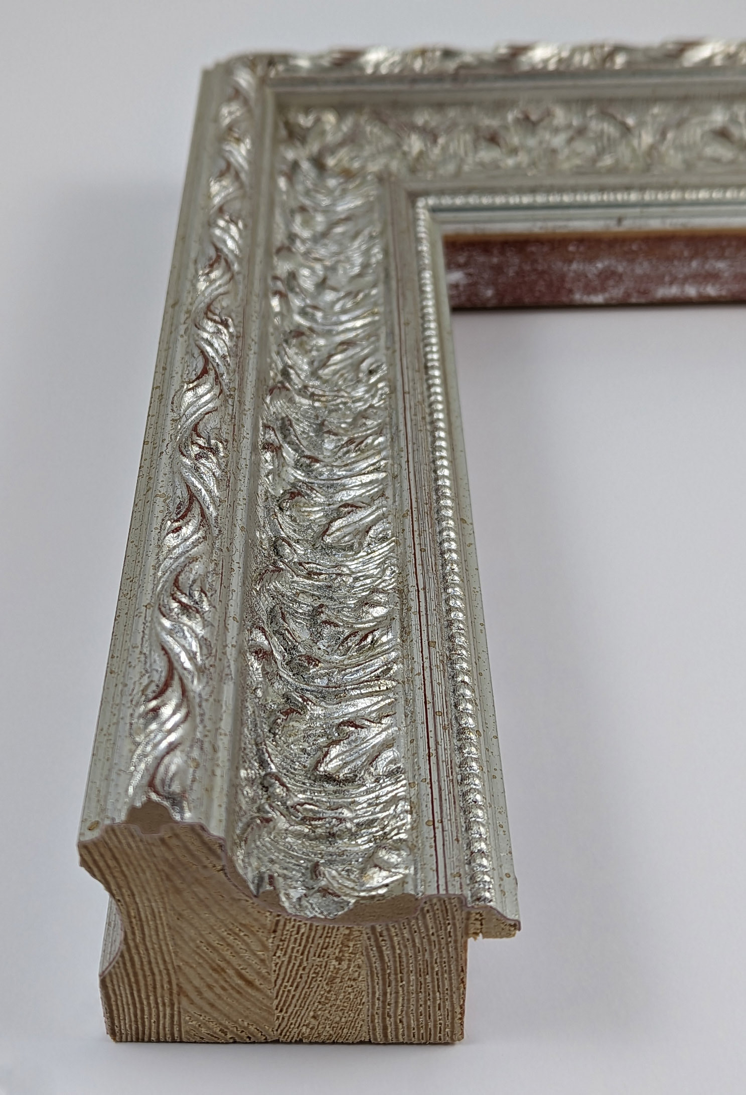 A4001 - 65x56 - φύλλο ασημιού, ξύλο πεύκο