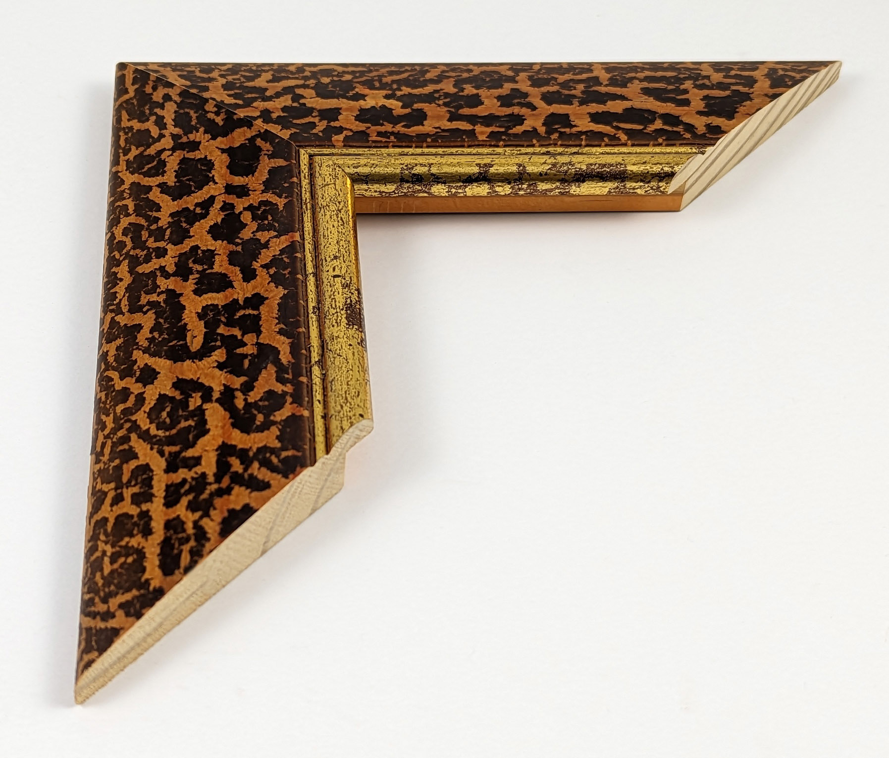 461 Λ - 60x18 - πορτοκαλί μαύρο λεοπάρ, ξύλο πεύκο