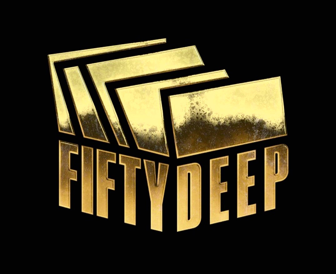 Fifty Deep metallic gold logo
