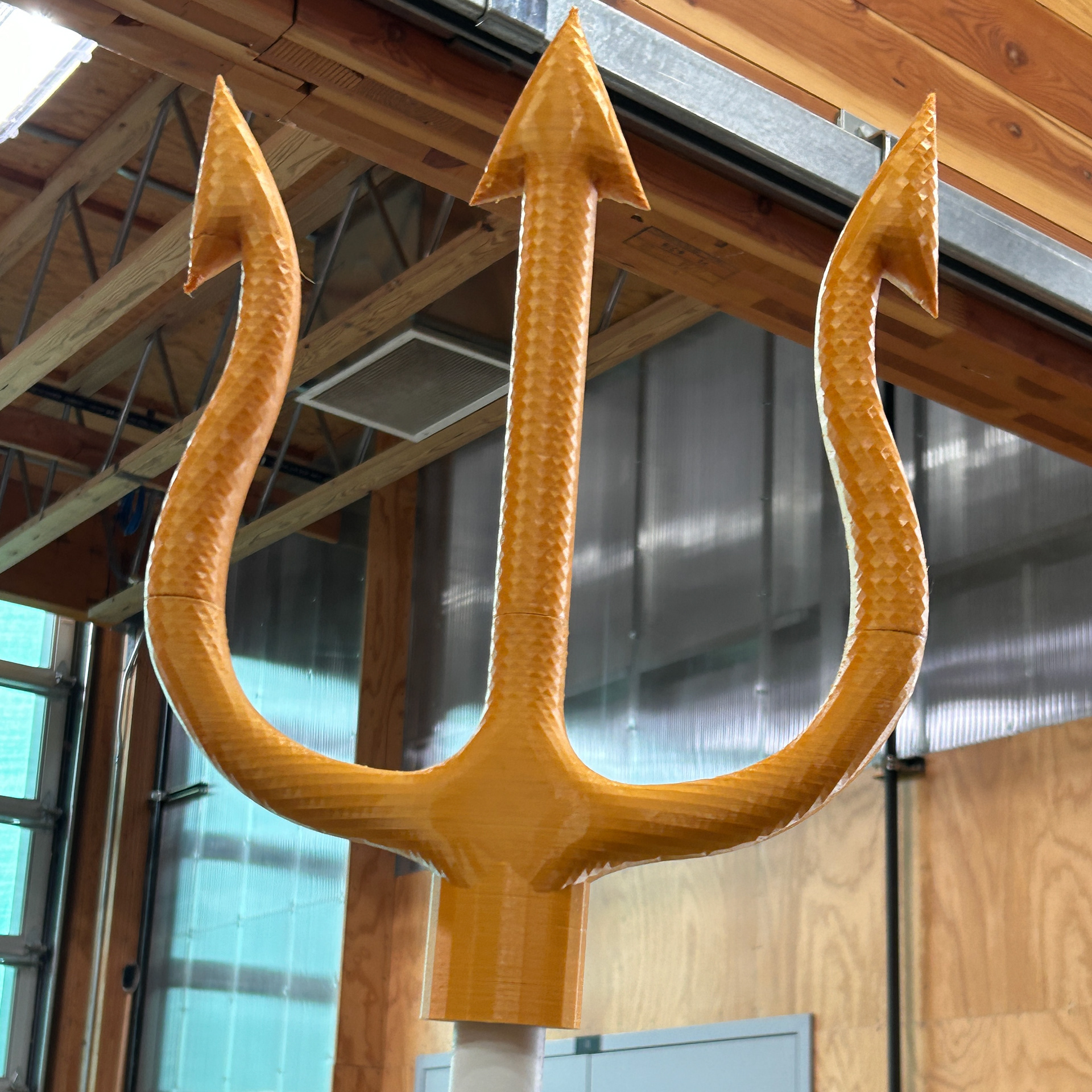 3D-printed golden triton. Modeling+Printing