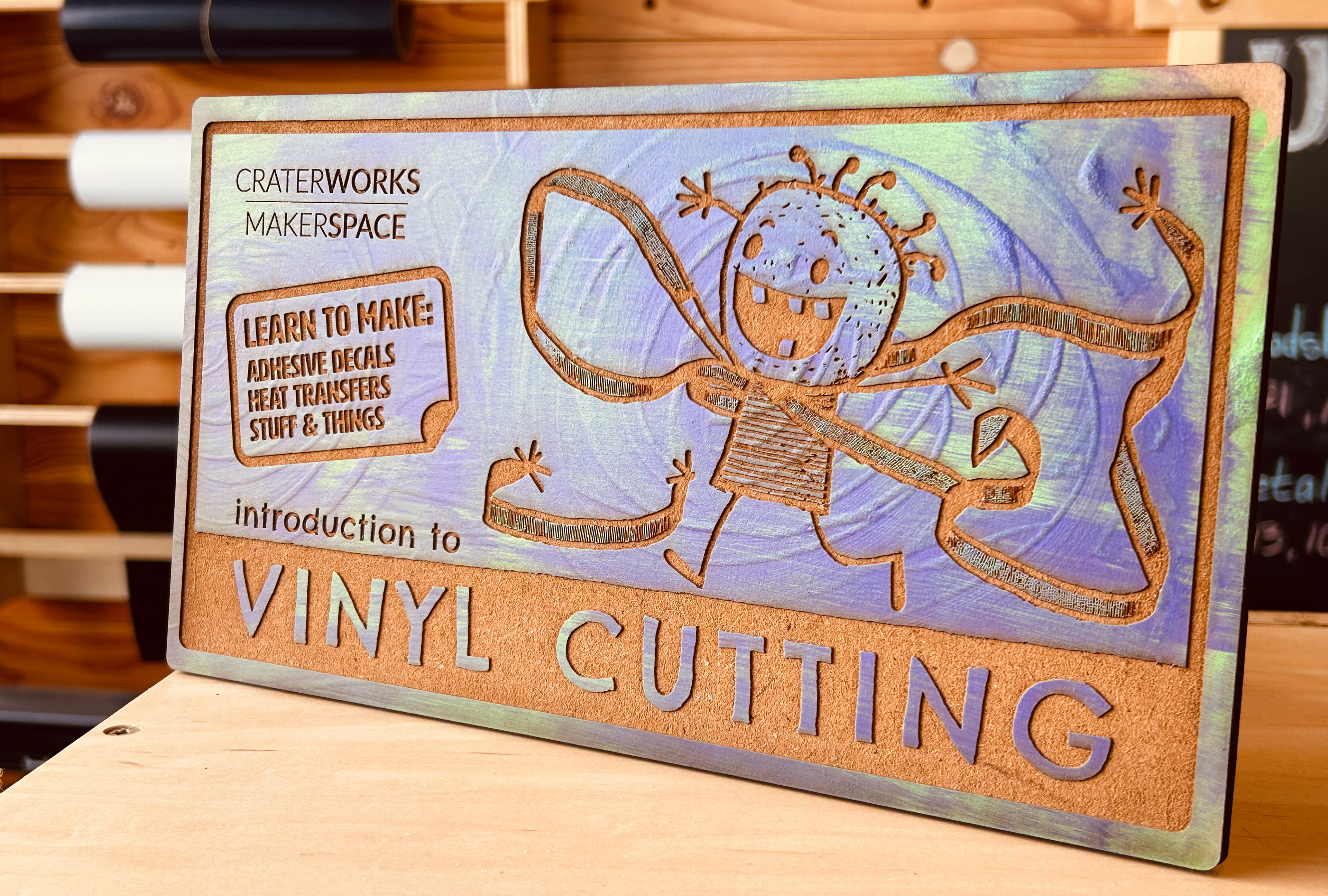 Laser engraved shop signs
