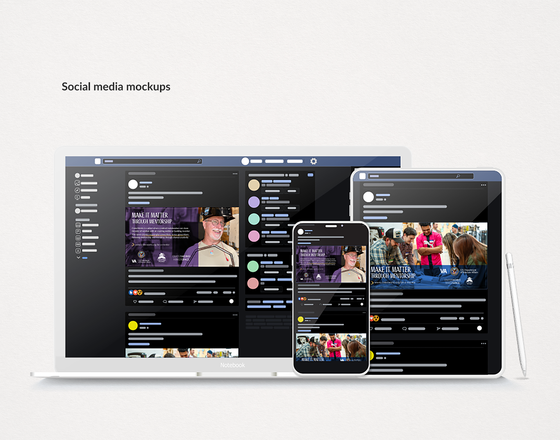 Mockup: Agency aligned social media posts