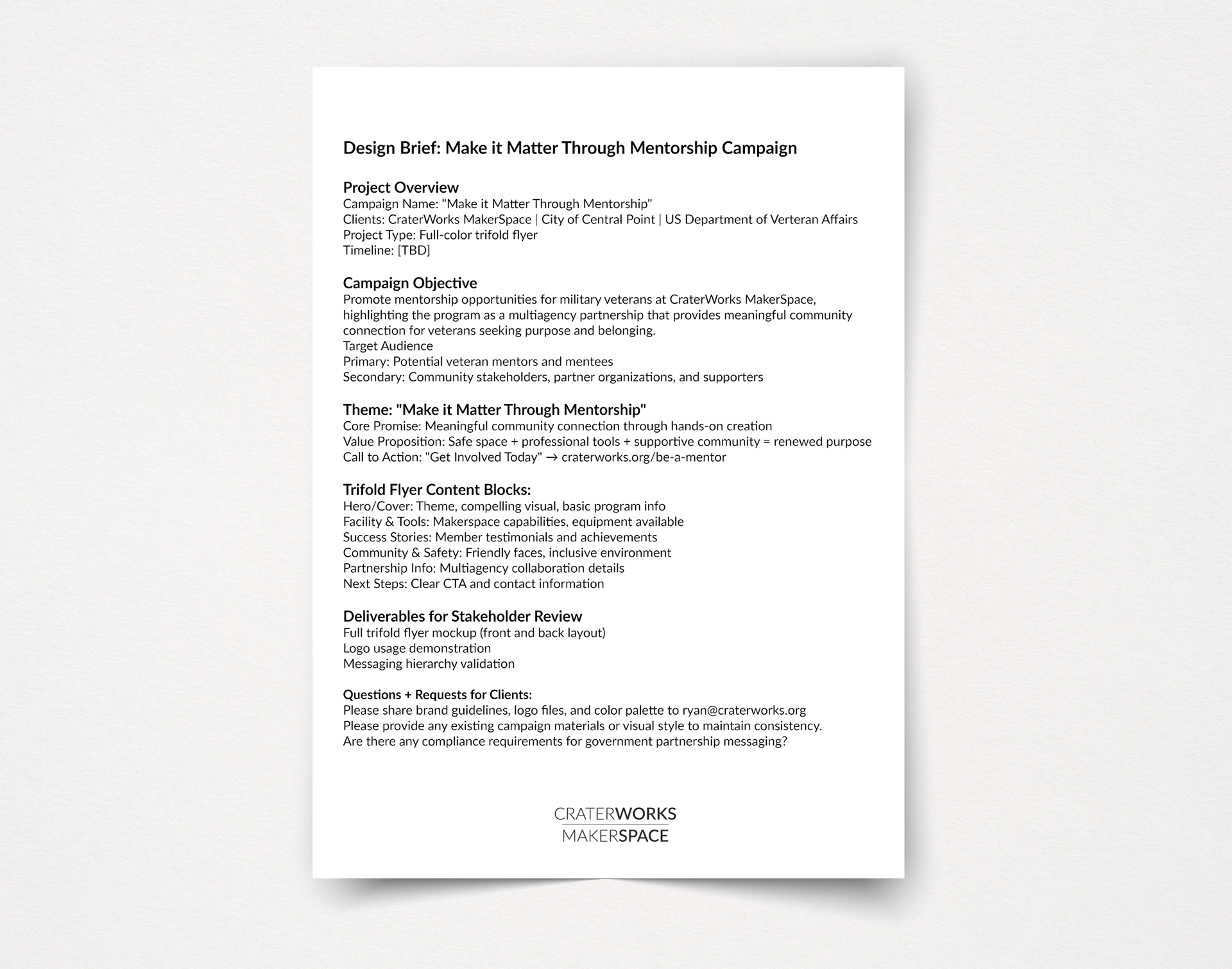 Make it Matter: Design Brief
