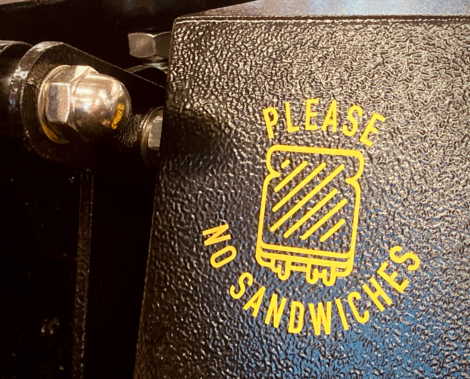 Vinyl heat press warning sticker