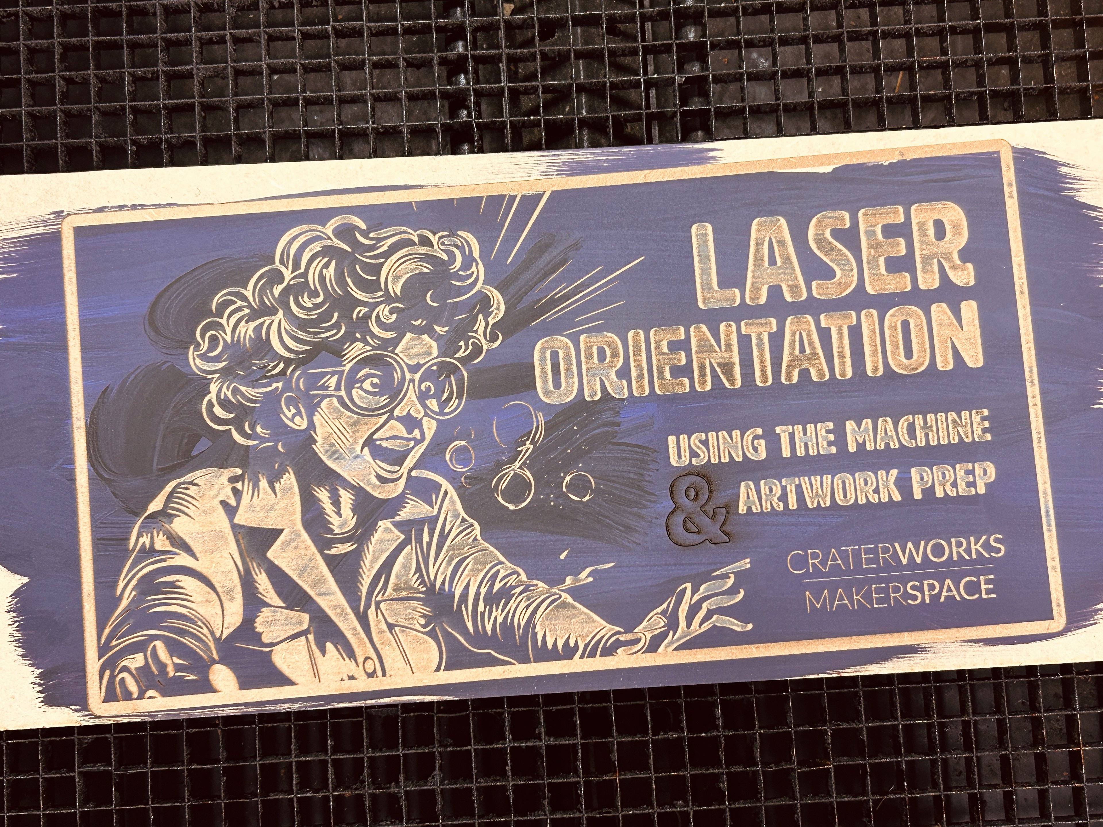 Laser engraved shop signs