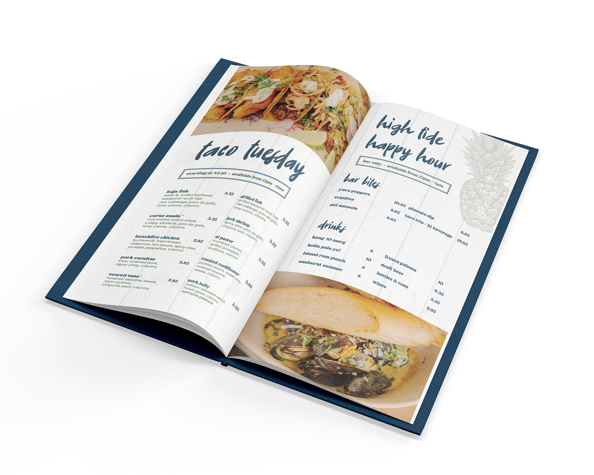 Close-up Mockup of Menu