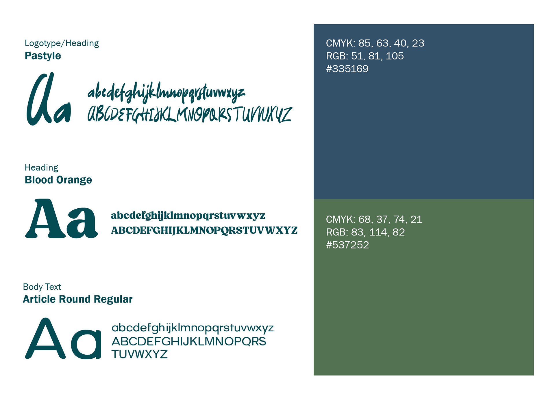 Typography and Color Palette for Ditch