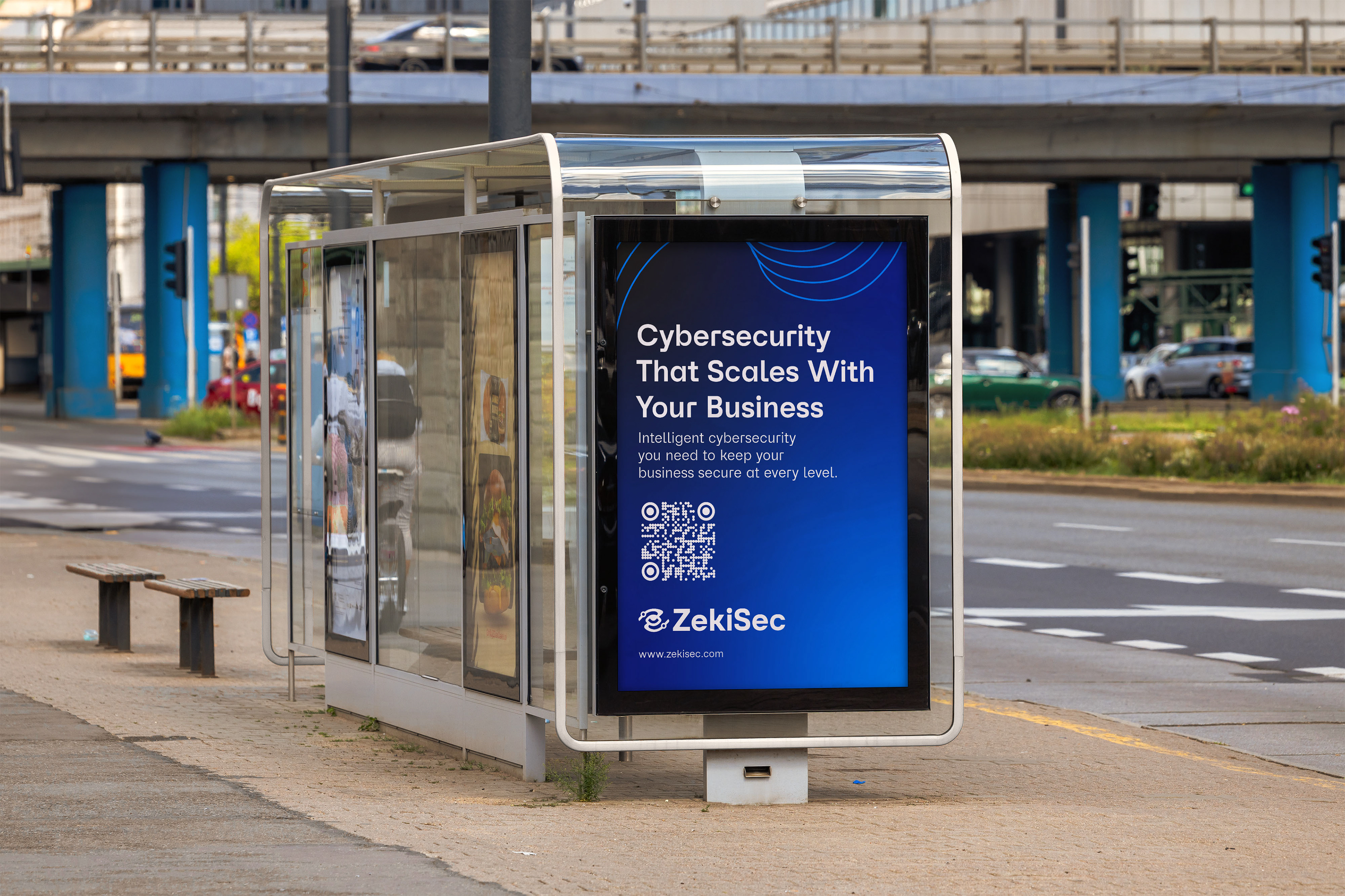 Bus Shelter Ad in the City