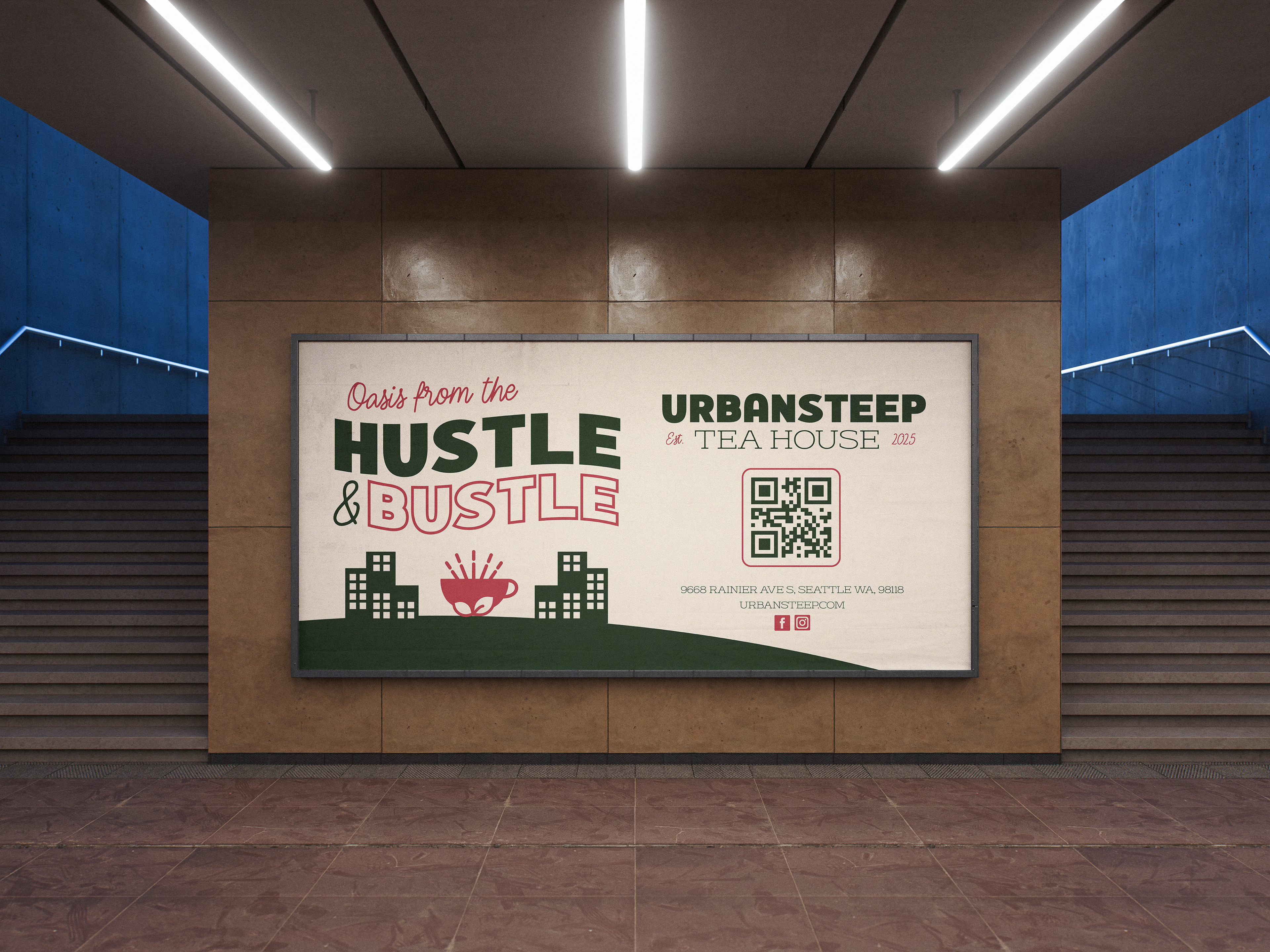 Underground horizontal subway advertisement