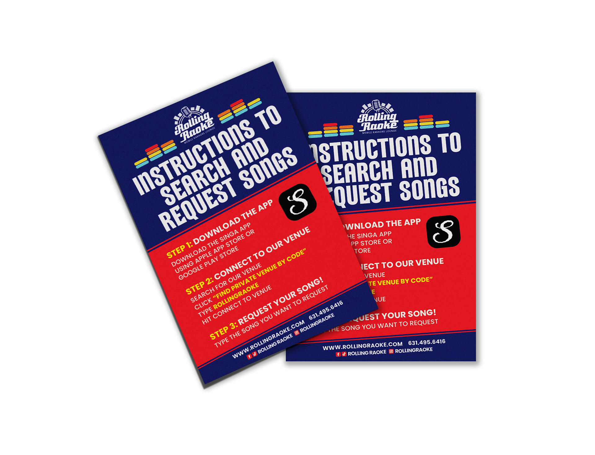 Mockup of Intructions for Requesting Songs for Rolling Raoke