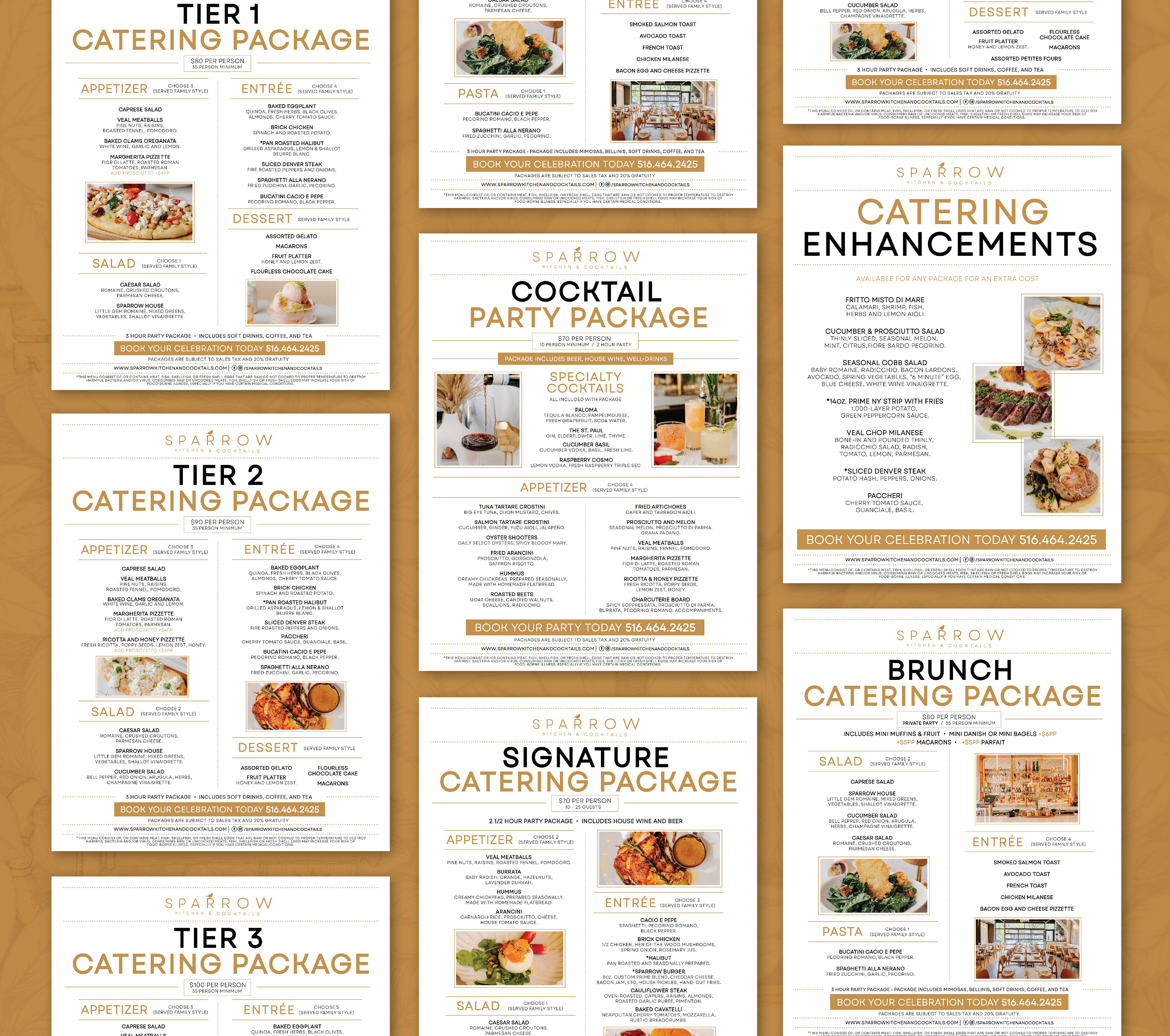 Catering Packages for Sparrow Kitchen and Cocktails