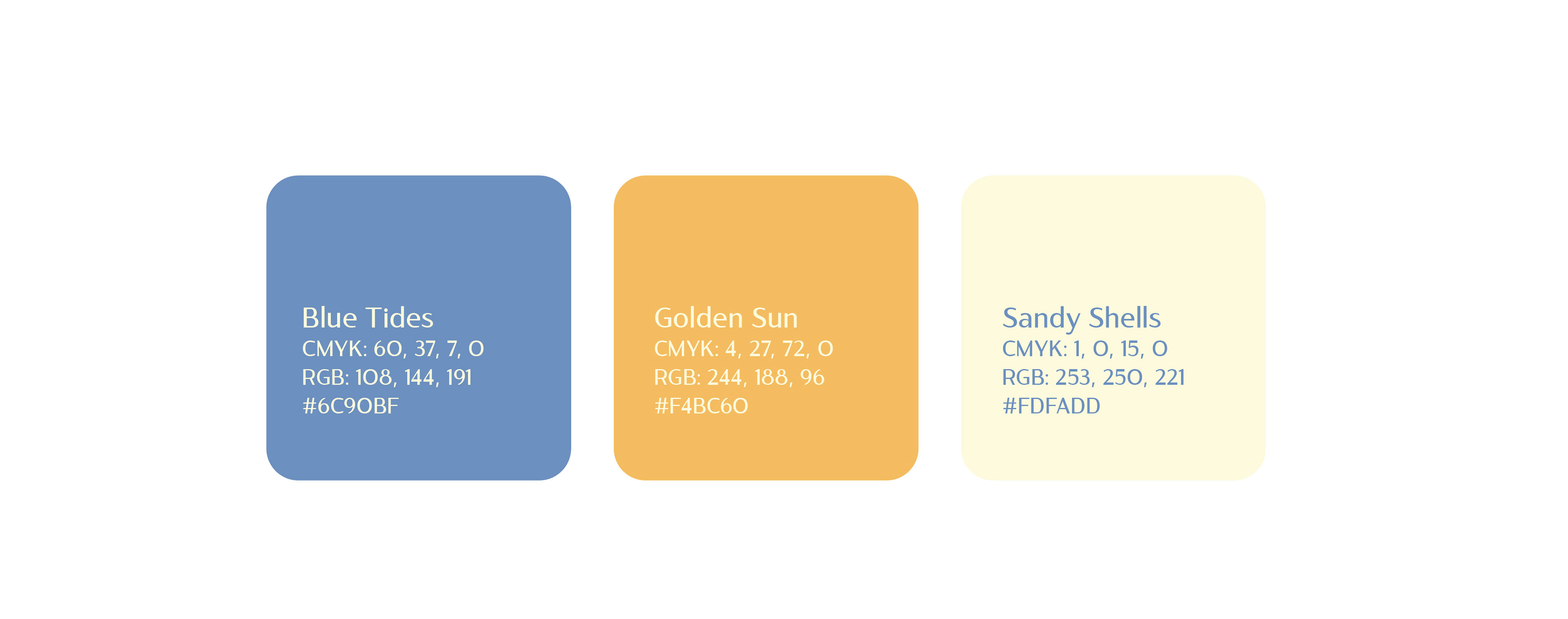 Lumisel brand colors: ocean blue, sunset yellow, sandy neutral