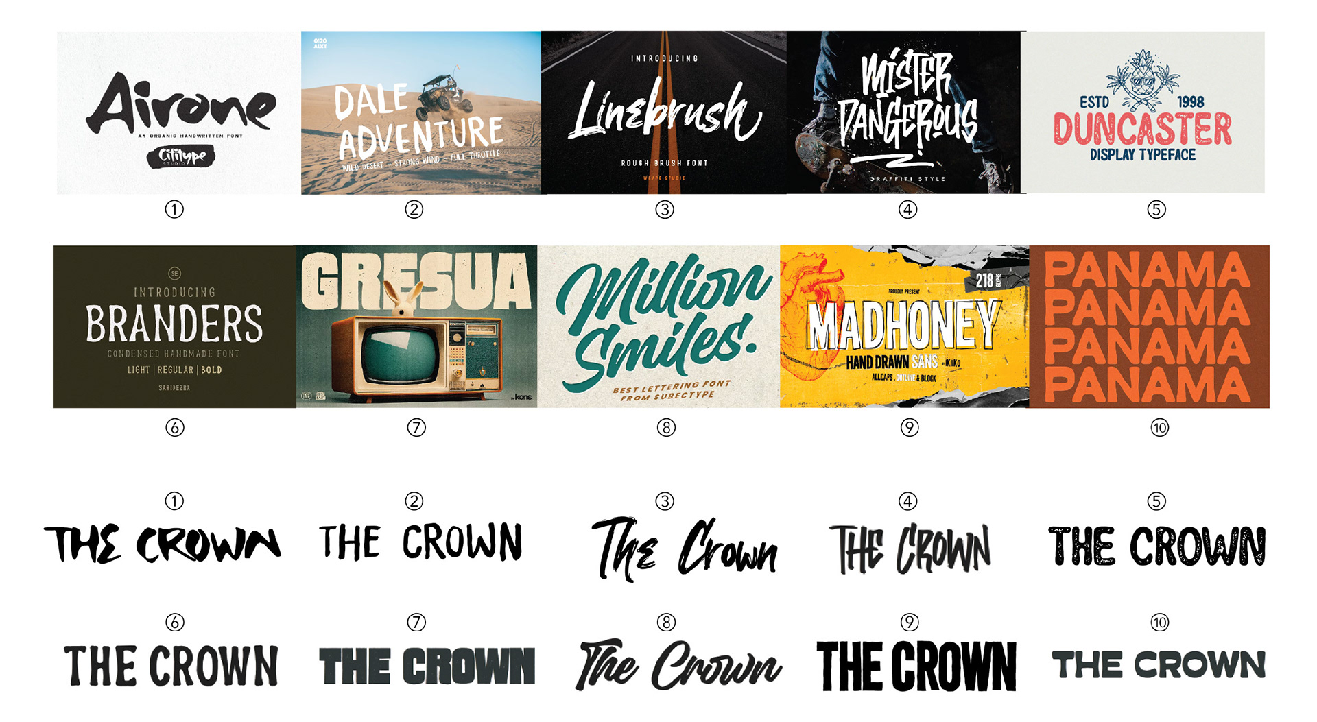 Typography Research for The Crown Logo