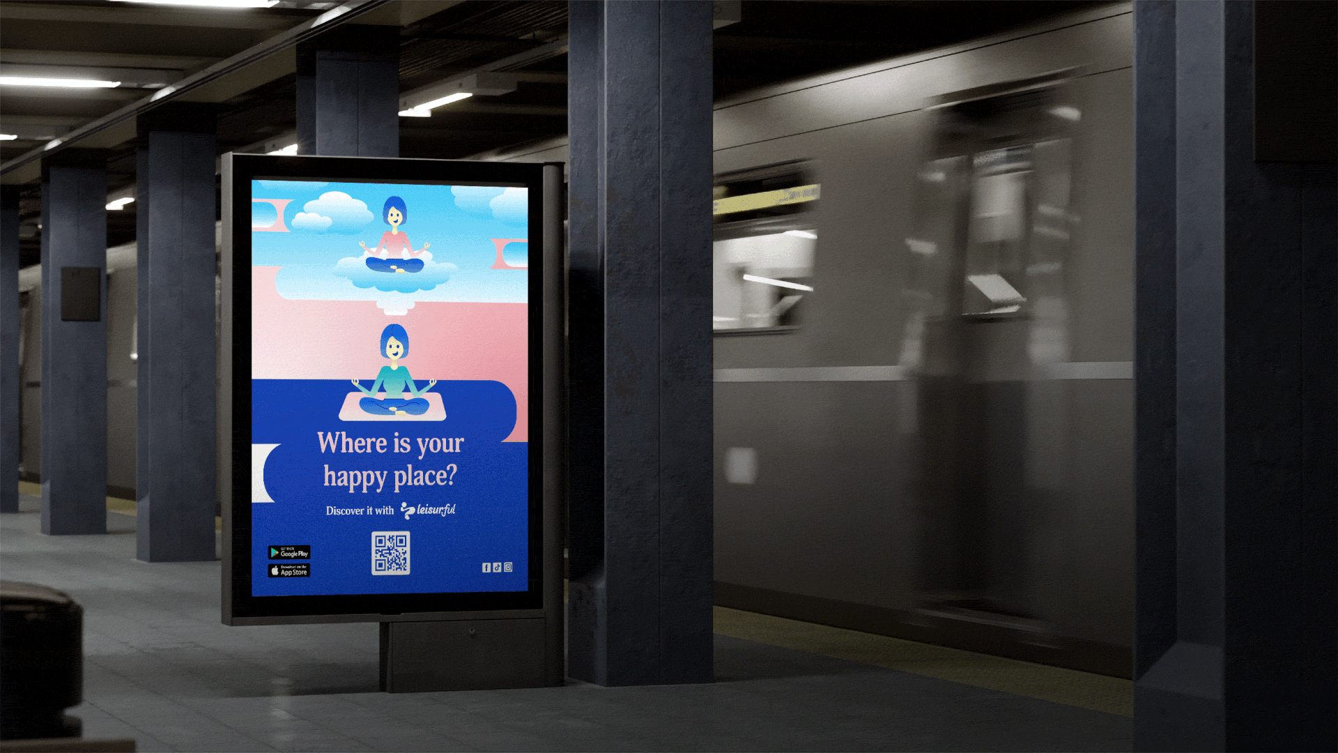 vertical subway ad animated