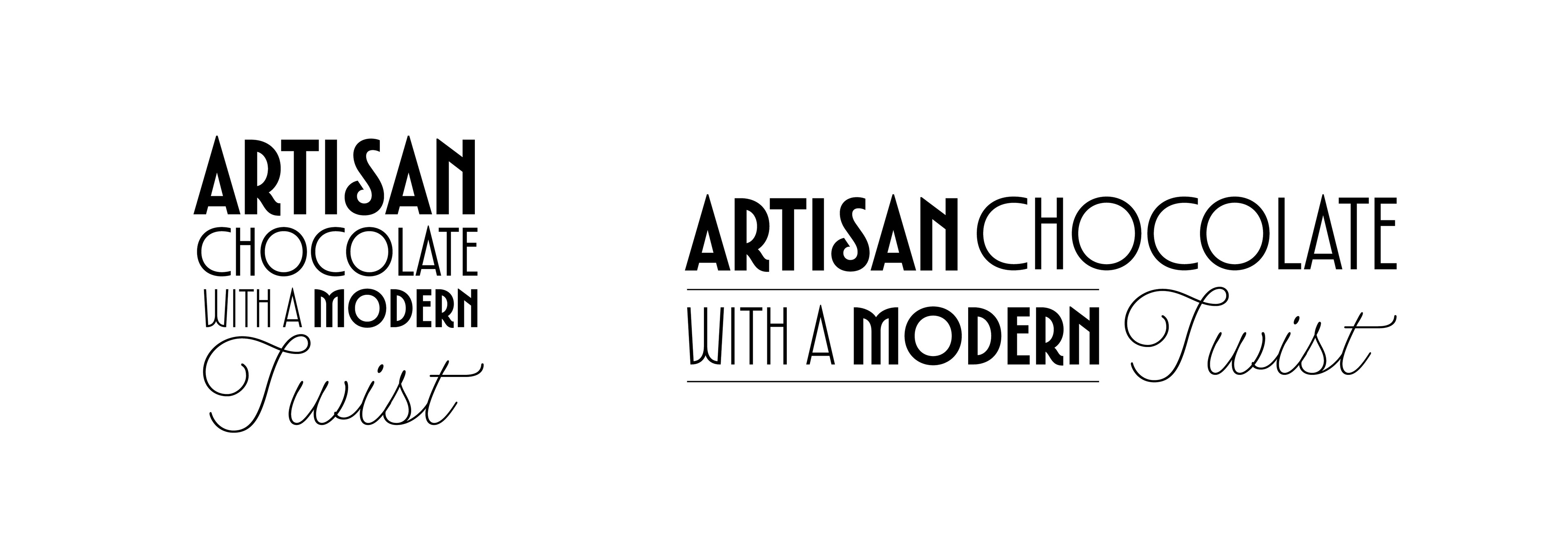 Tagline artwork created for the chocolatier brand that can be used in advertising