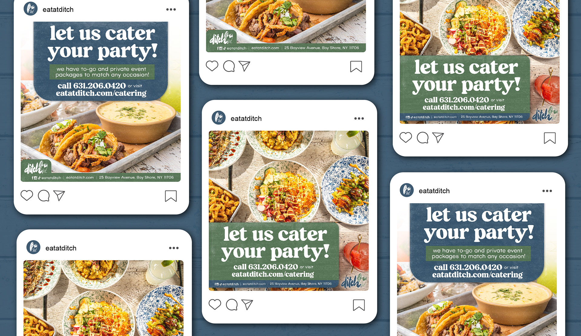 Social Media Advertisements for Catering at Ditch