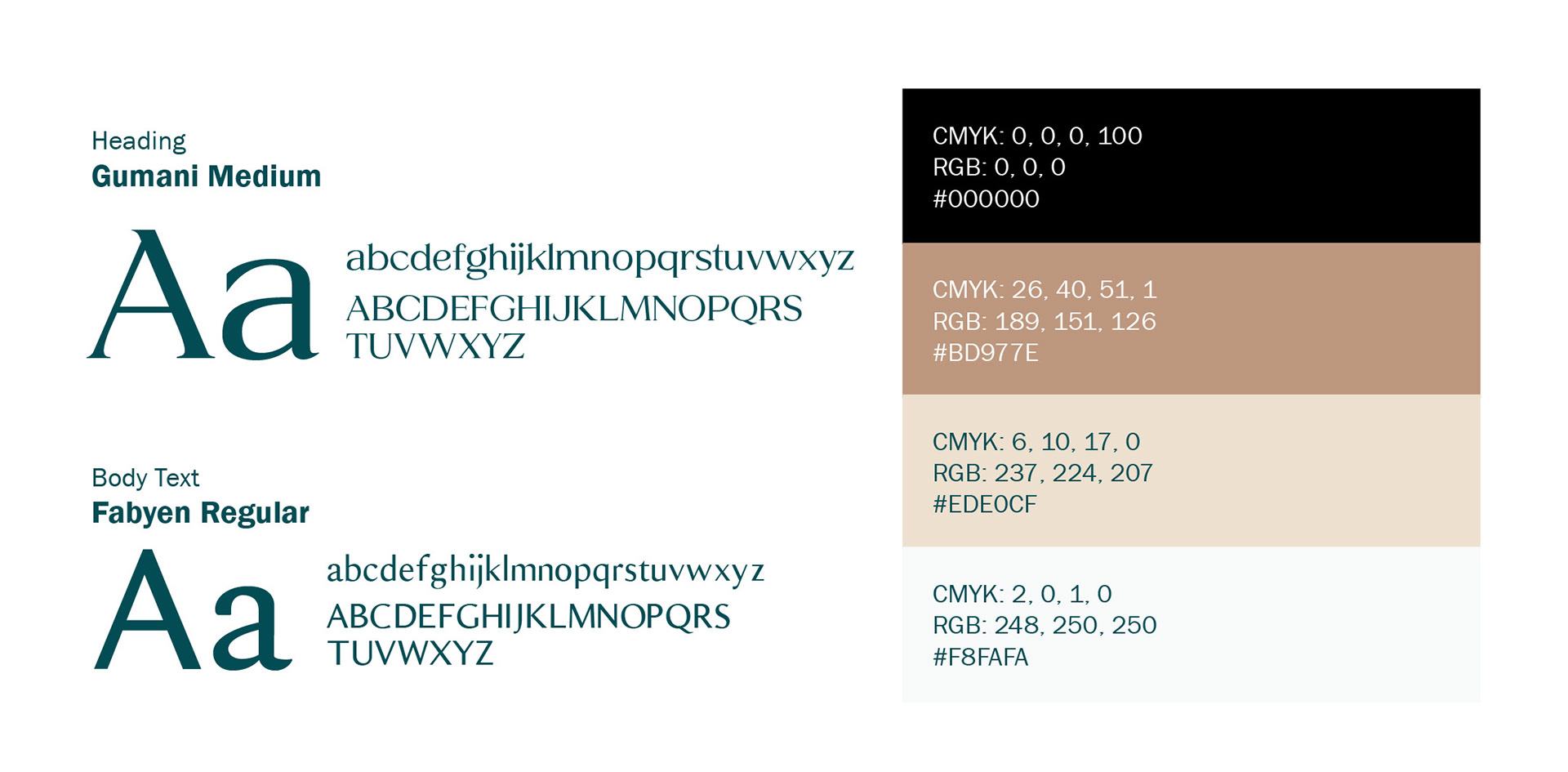 Typography and Color Palette for Ag Steakhouse