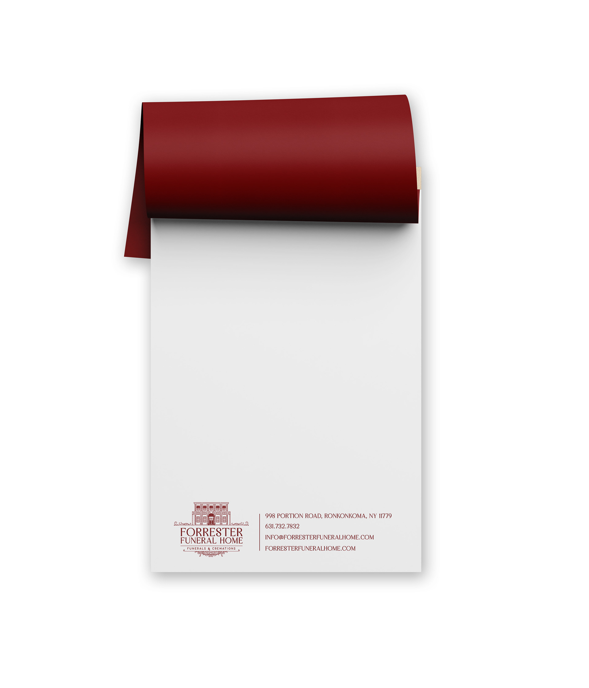 Mockup of Notepad with Logo and information