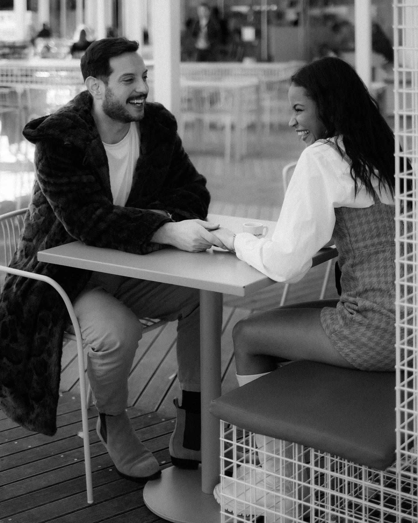 Portraits of young couple on a date, Lisbon