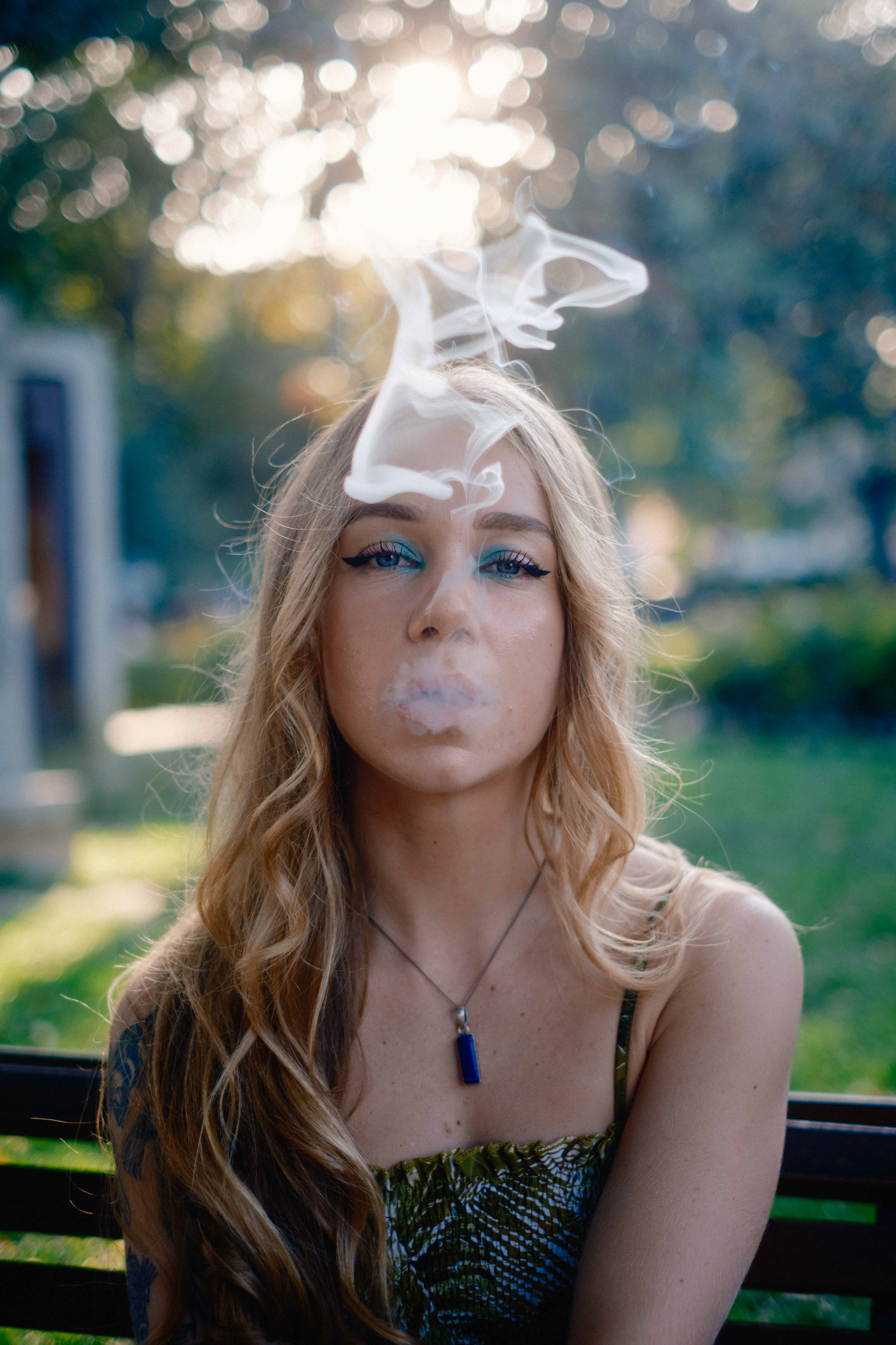 Blonde model in natural light outdoors, Lisbon