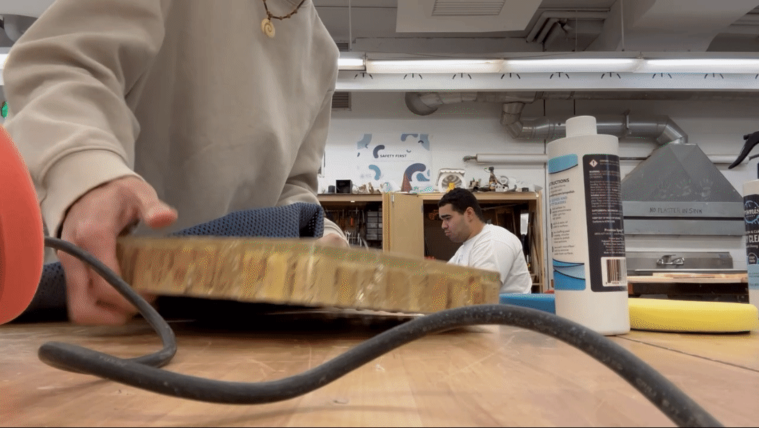 Laying out a Mat to Prevent Dust