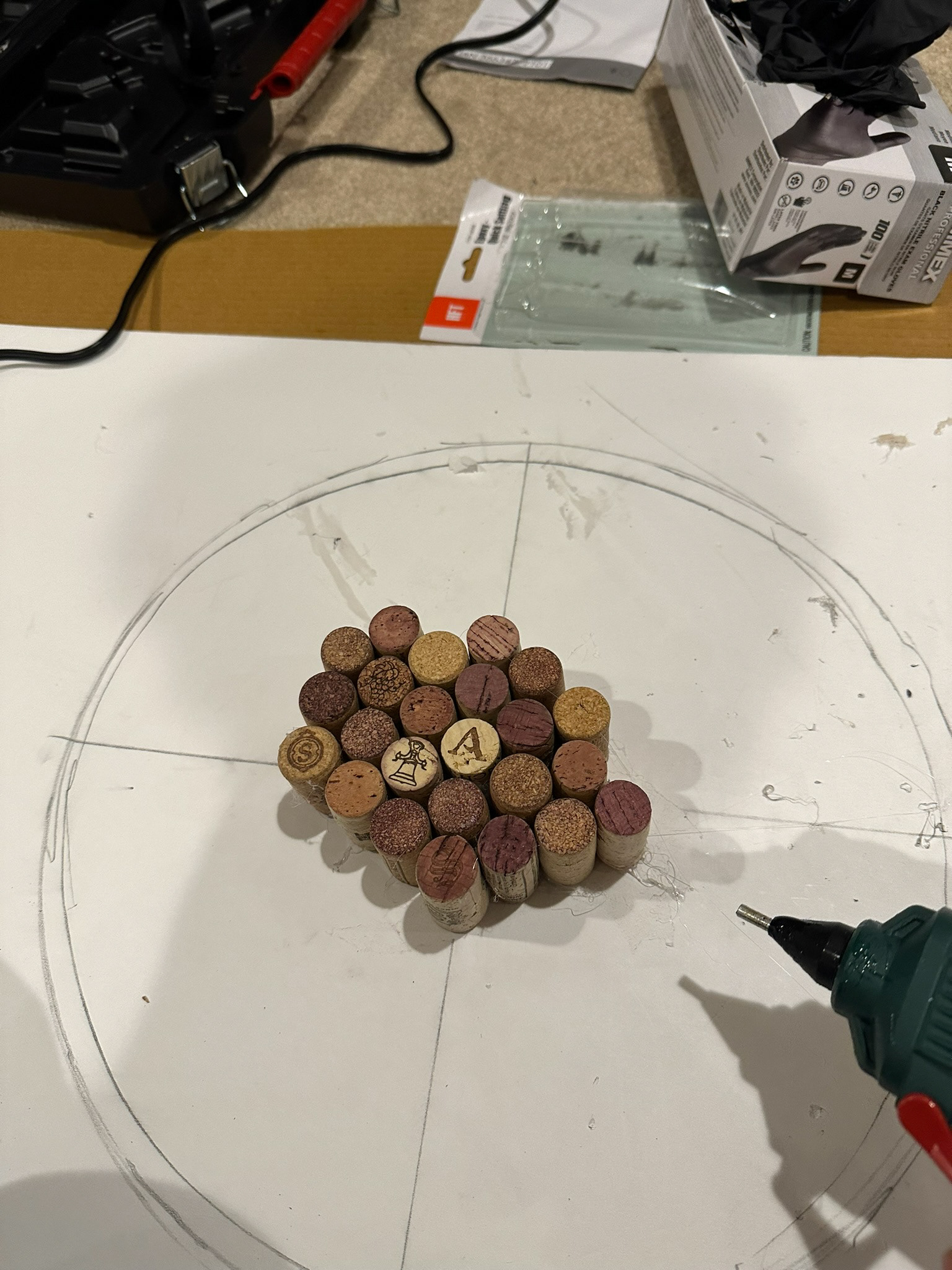 Gluing the Corks to the Base